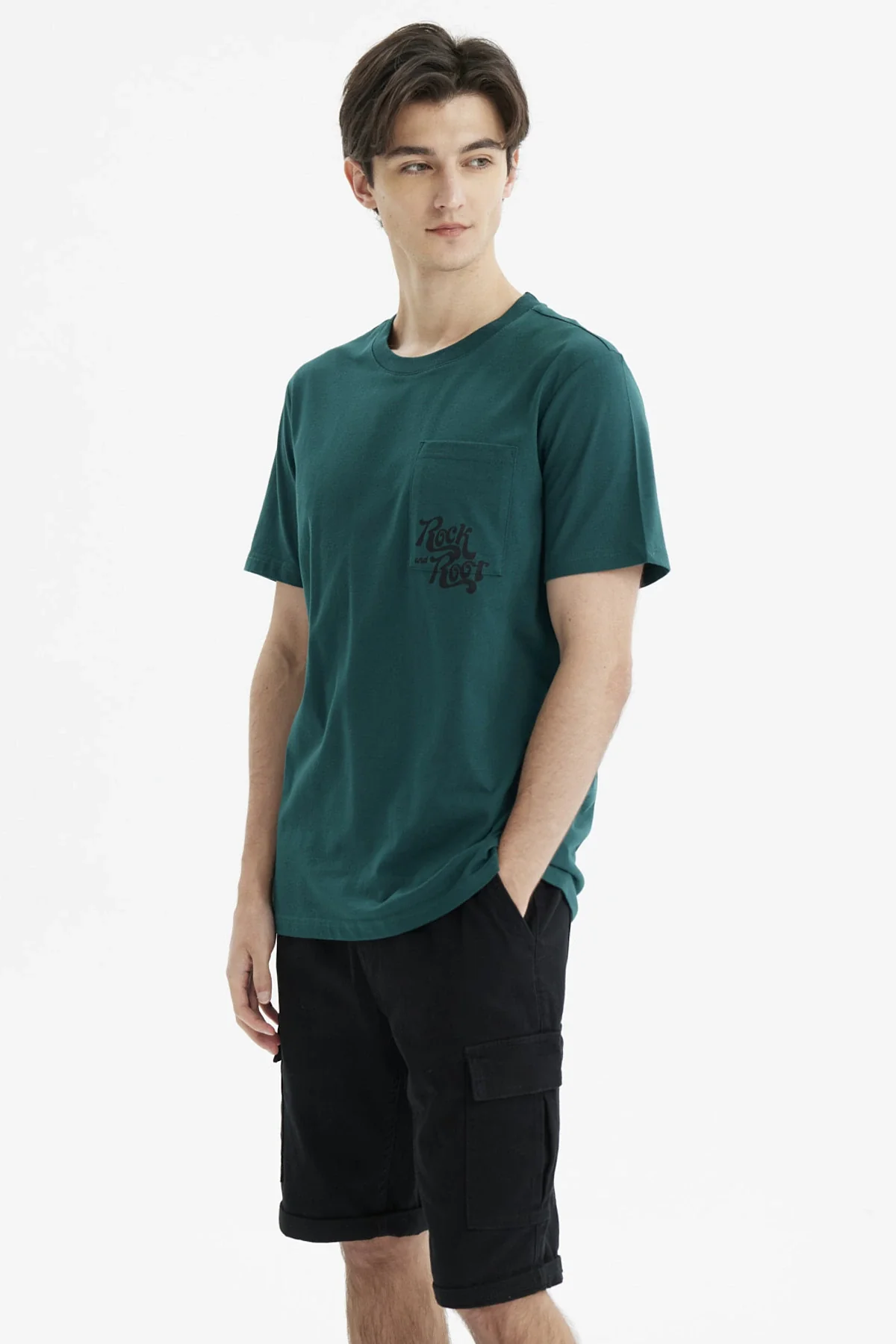 Polera Hombre Slim Verde Oscuro - Image 2
