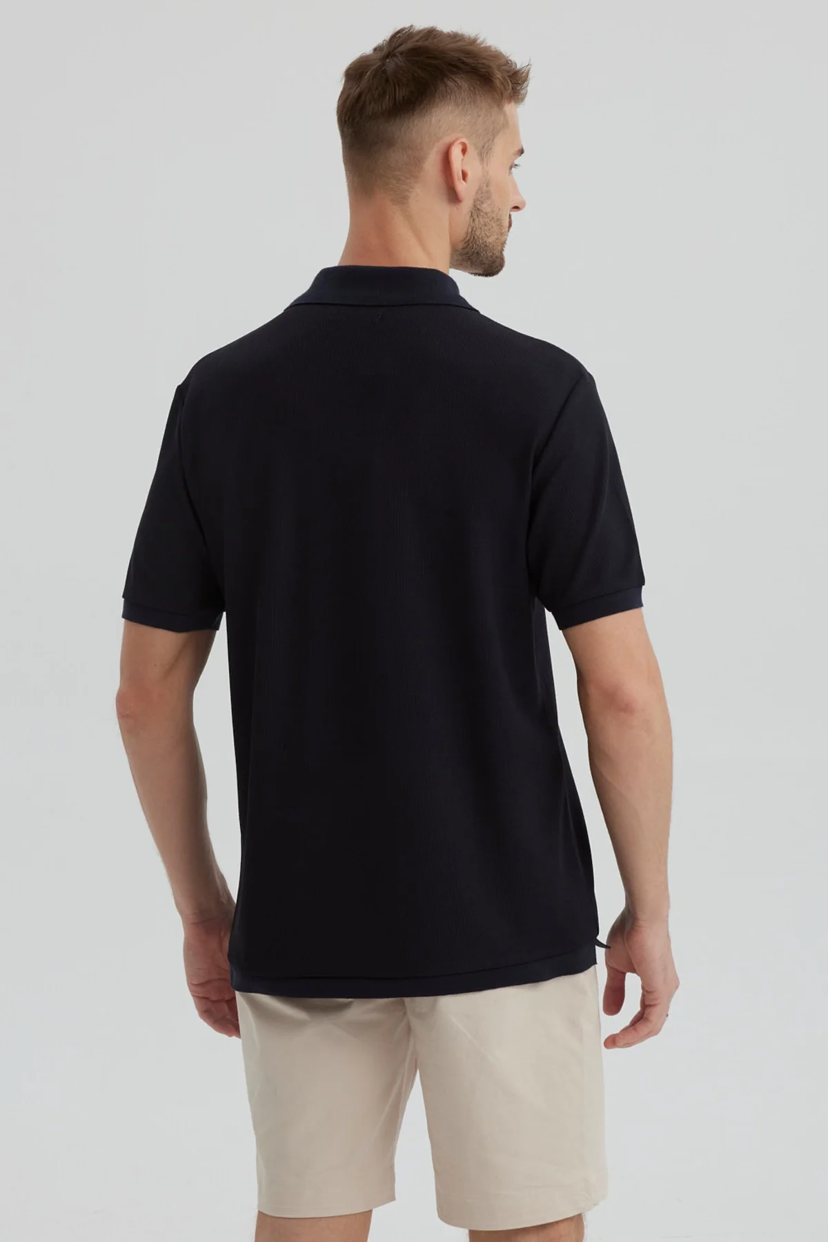Polera Hombre Textura Azul Marino - Image 3