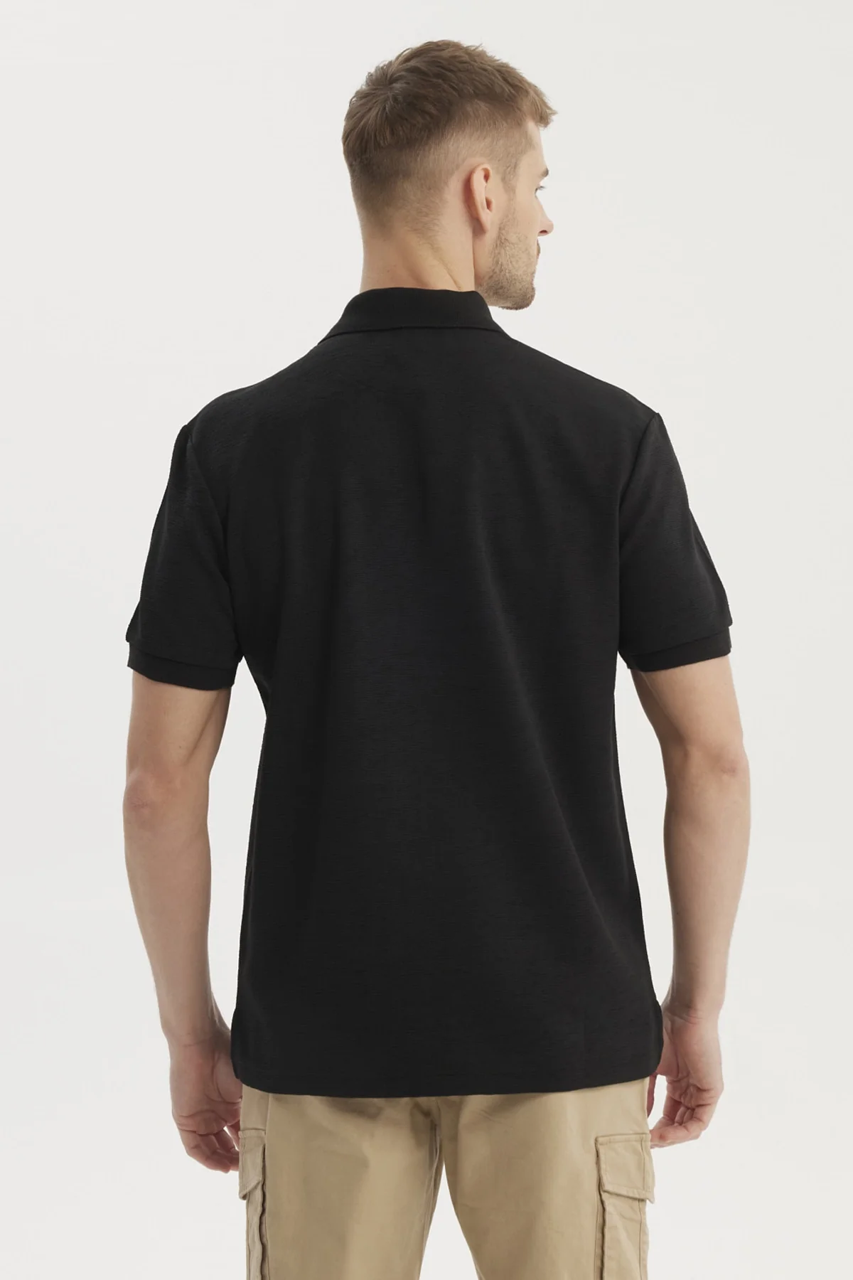 Polera Hombre Textura Vertical Negro - Image 3