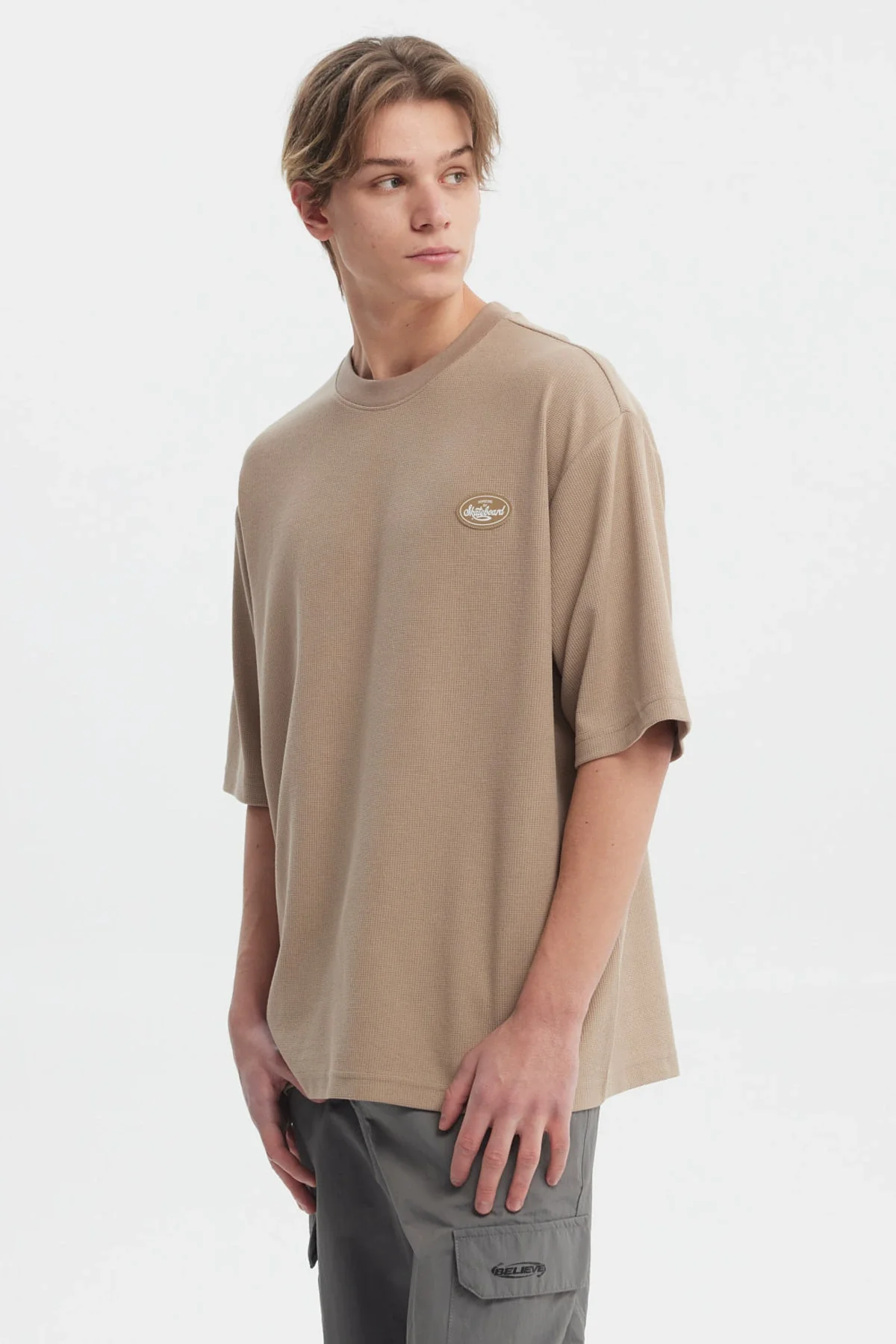 Polera Hombre Waffle Label Café - Image 2