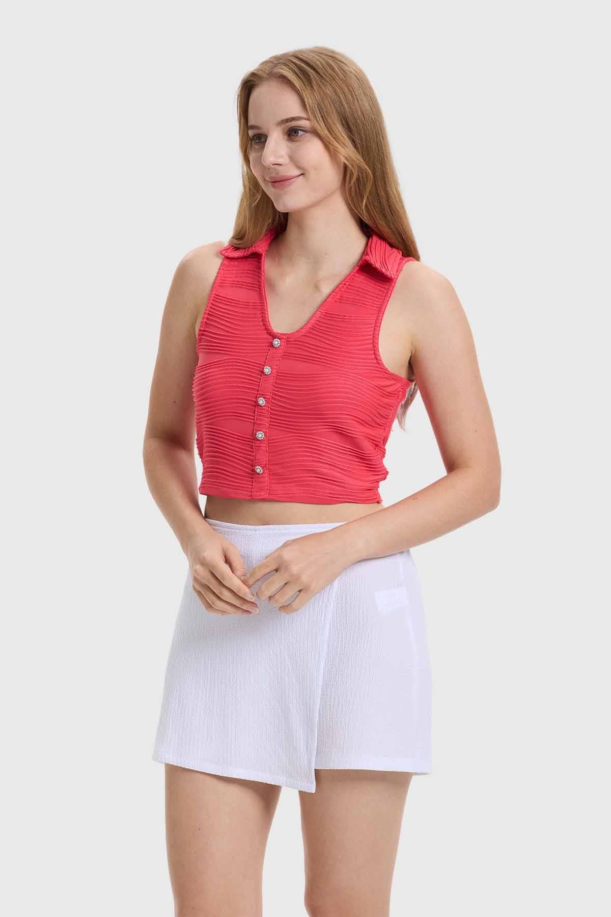 Polera Mujer Abotonada Rosado - Image 2