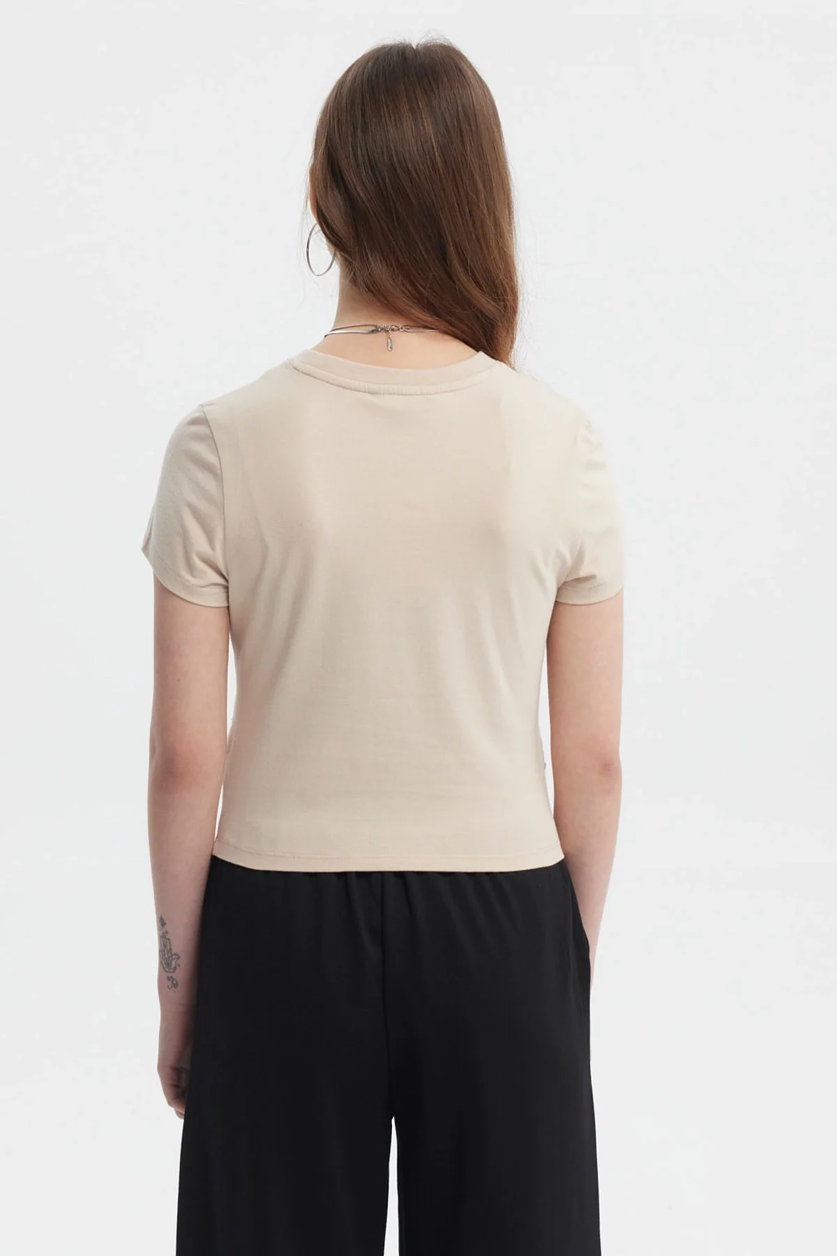 Polera Mujer Ajustado Beige Oscuro - Image 3