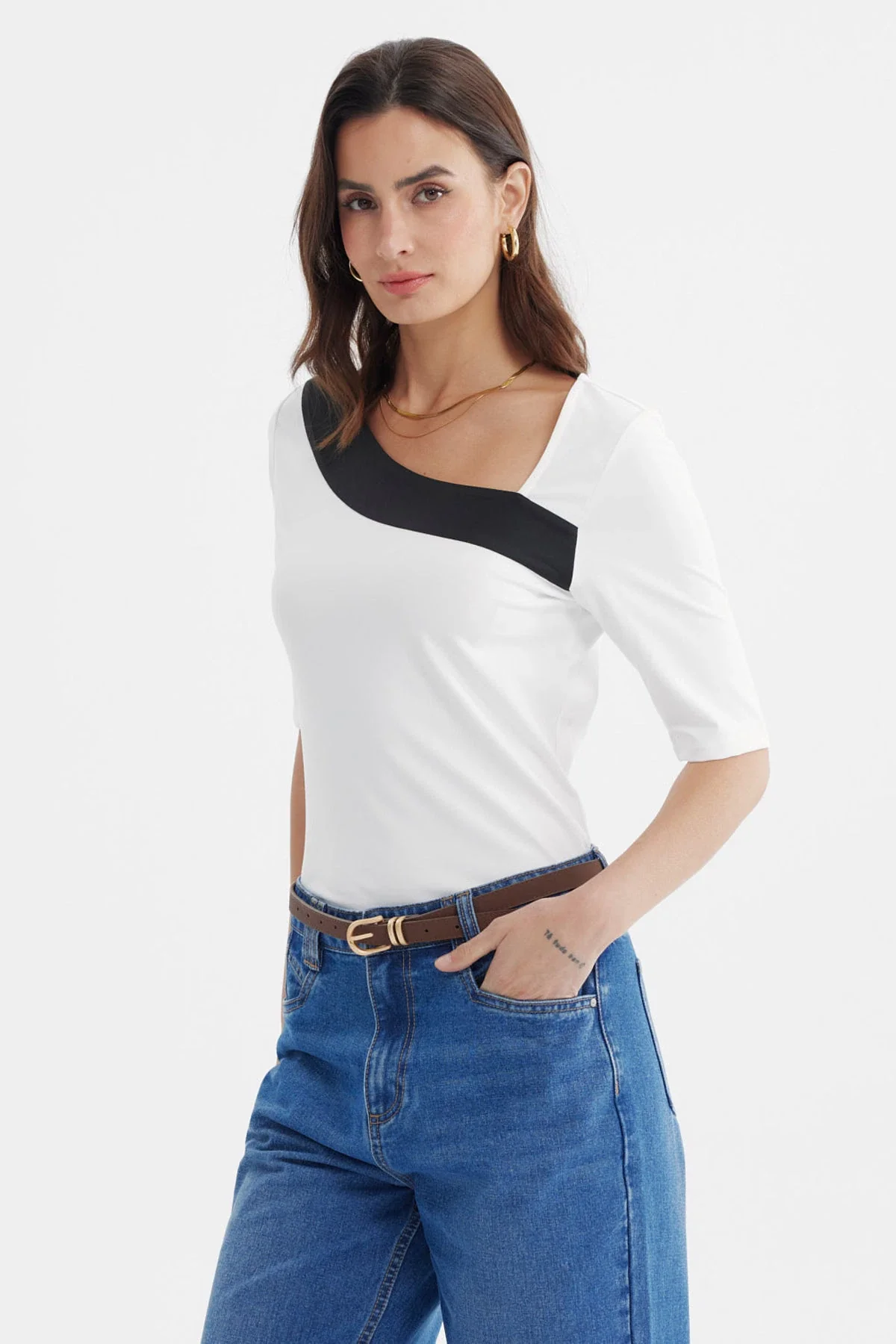 Polera Mujer Ajustado Crudo - Image 2