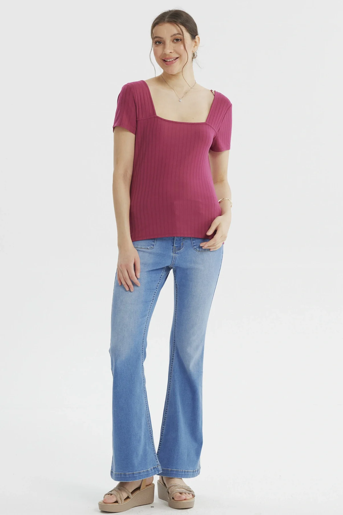 Polera Mujer Ajustado Fucsia - Image 4