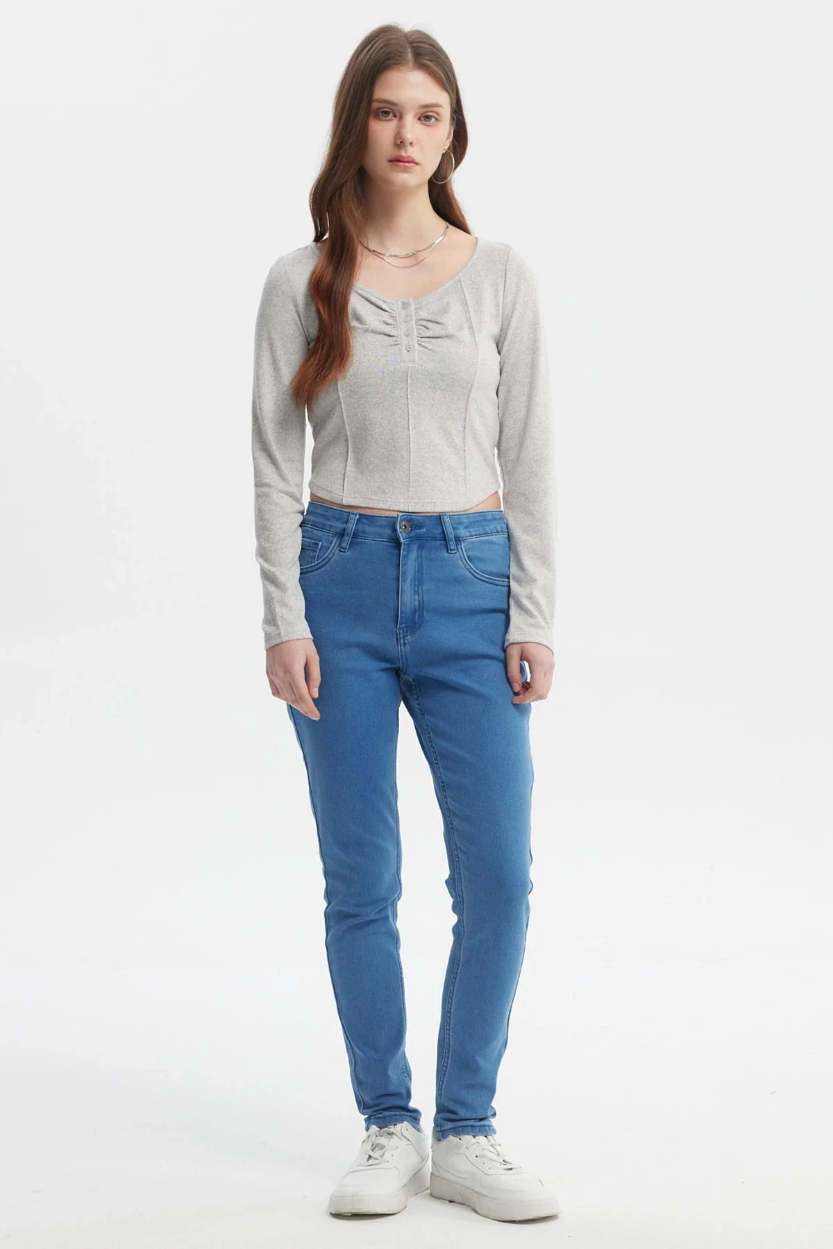 Polera Mujer Ajustado Gris - Image 4