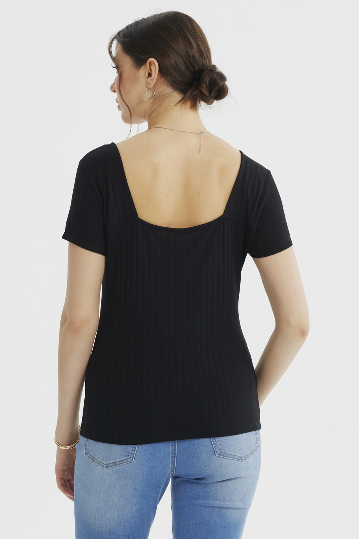 Polera Mujer Ajustado Negro - Image 3