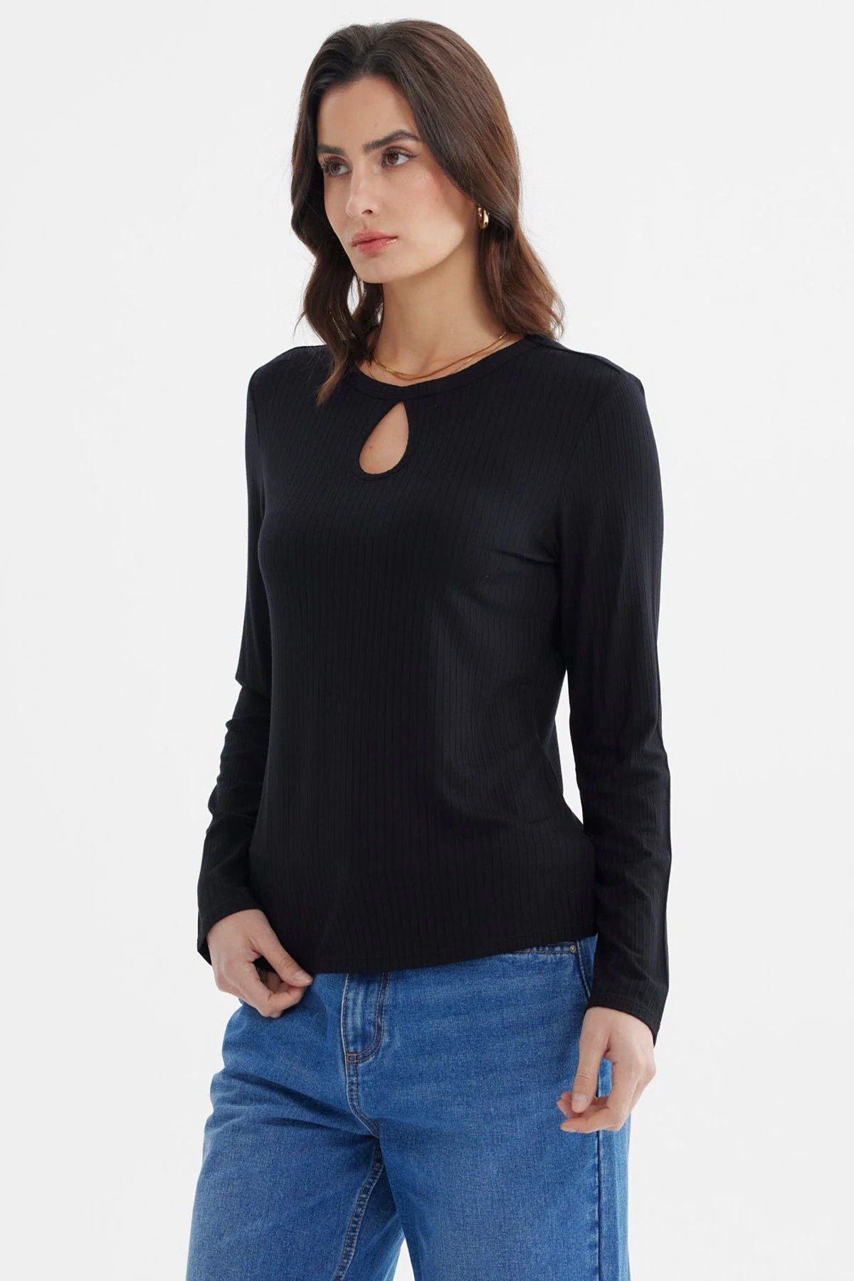 Polera Mujer Ajustado Negro - Image 2