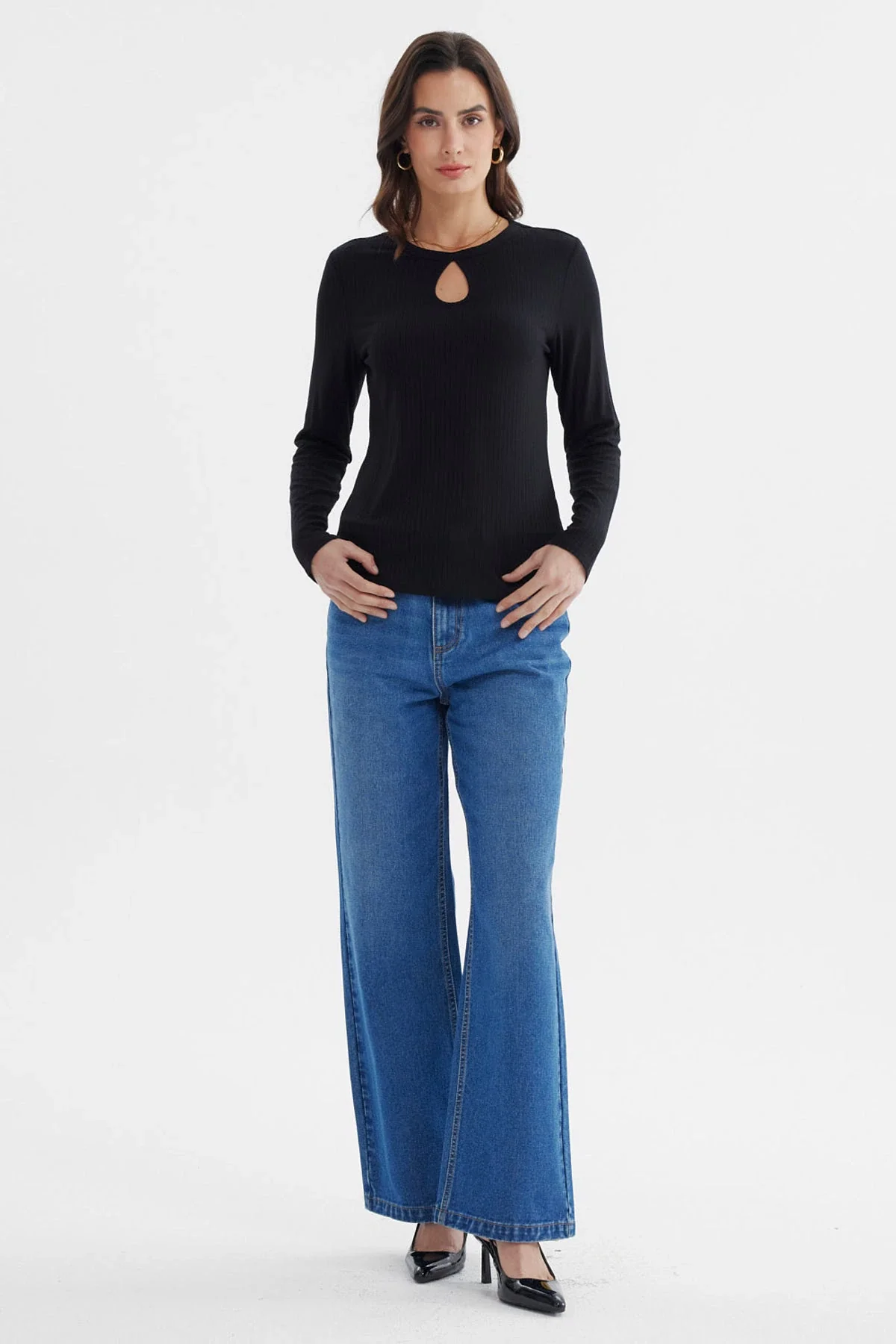 Polera Mujer Ajustado Negro - Image 4