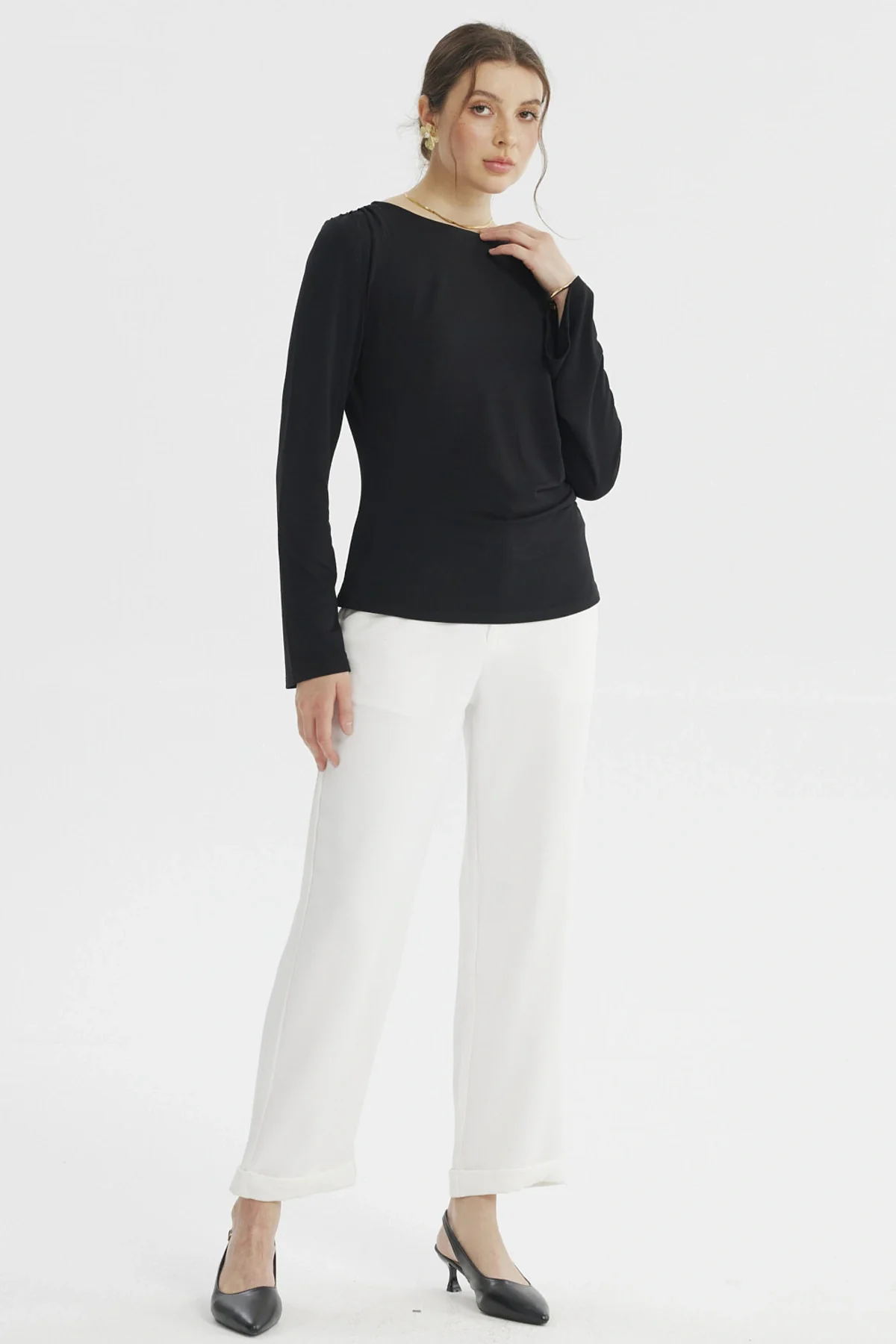 Polera Mujer Ajustado Negro - Image 4