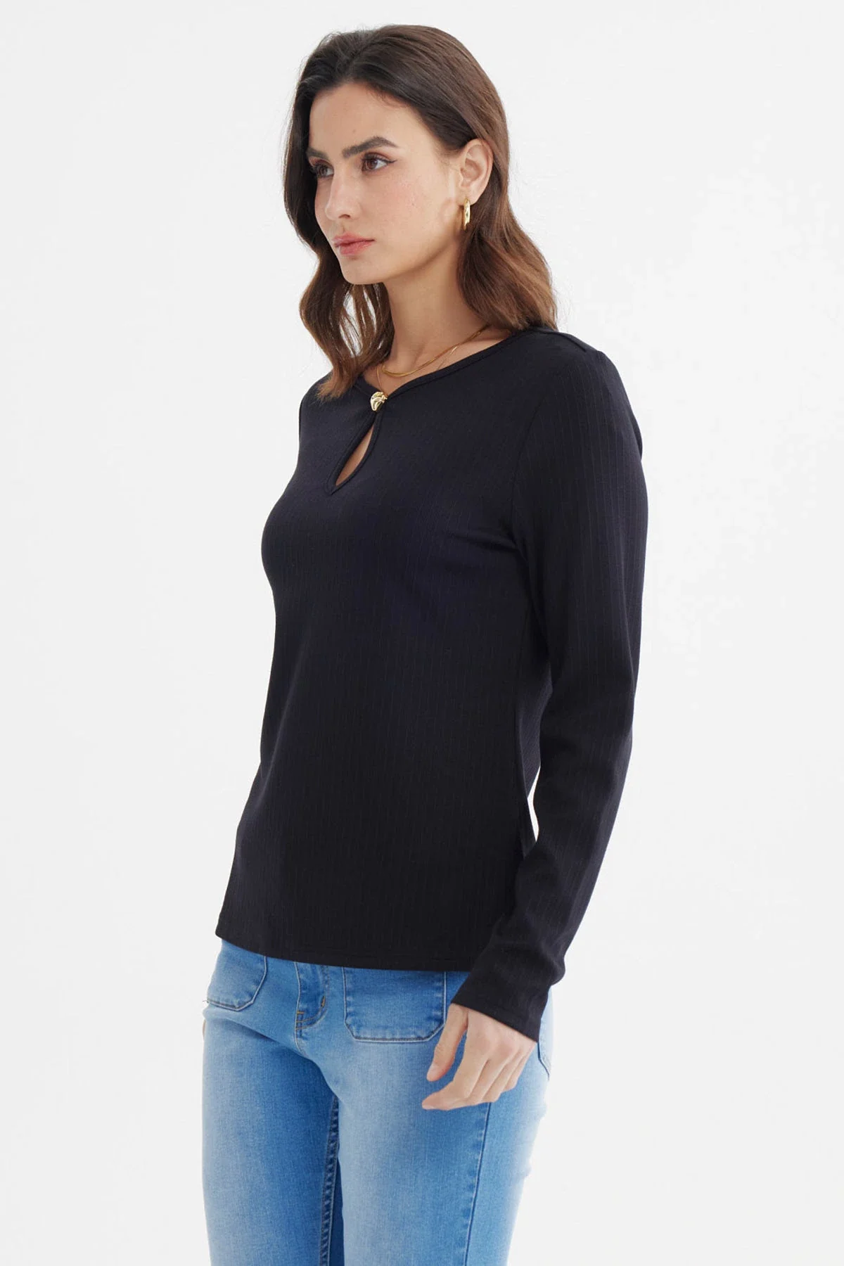 Polera Mujer Ajustado Negro - Image 2