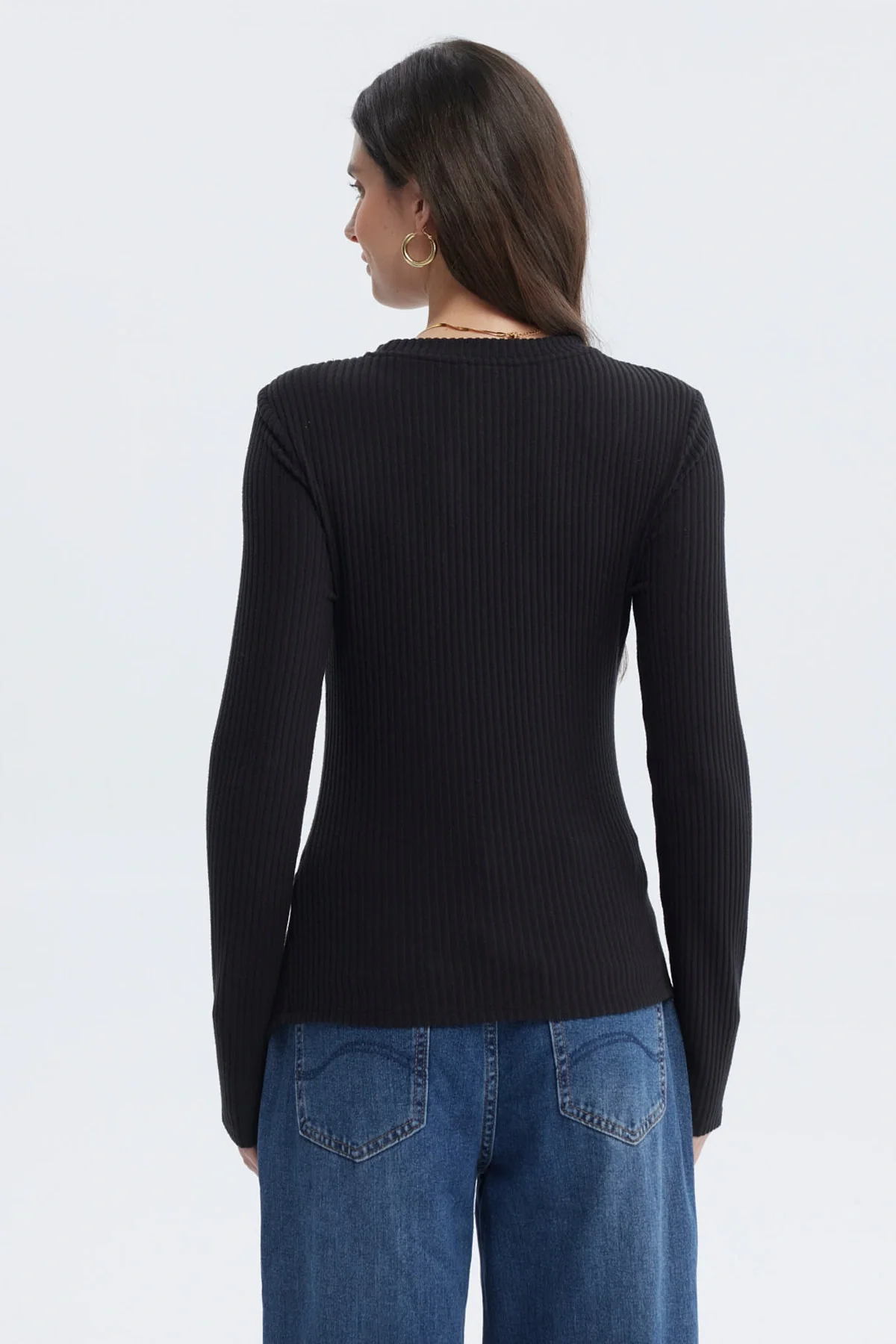 Polera Mujer Ajustado Negro - Image 3