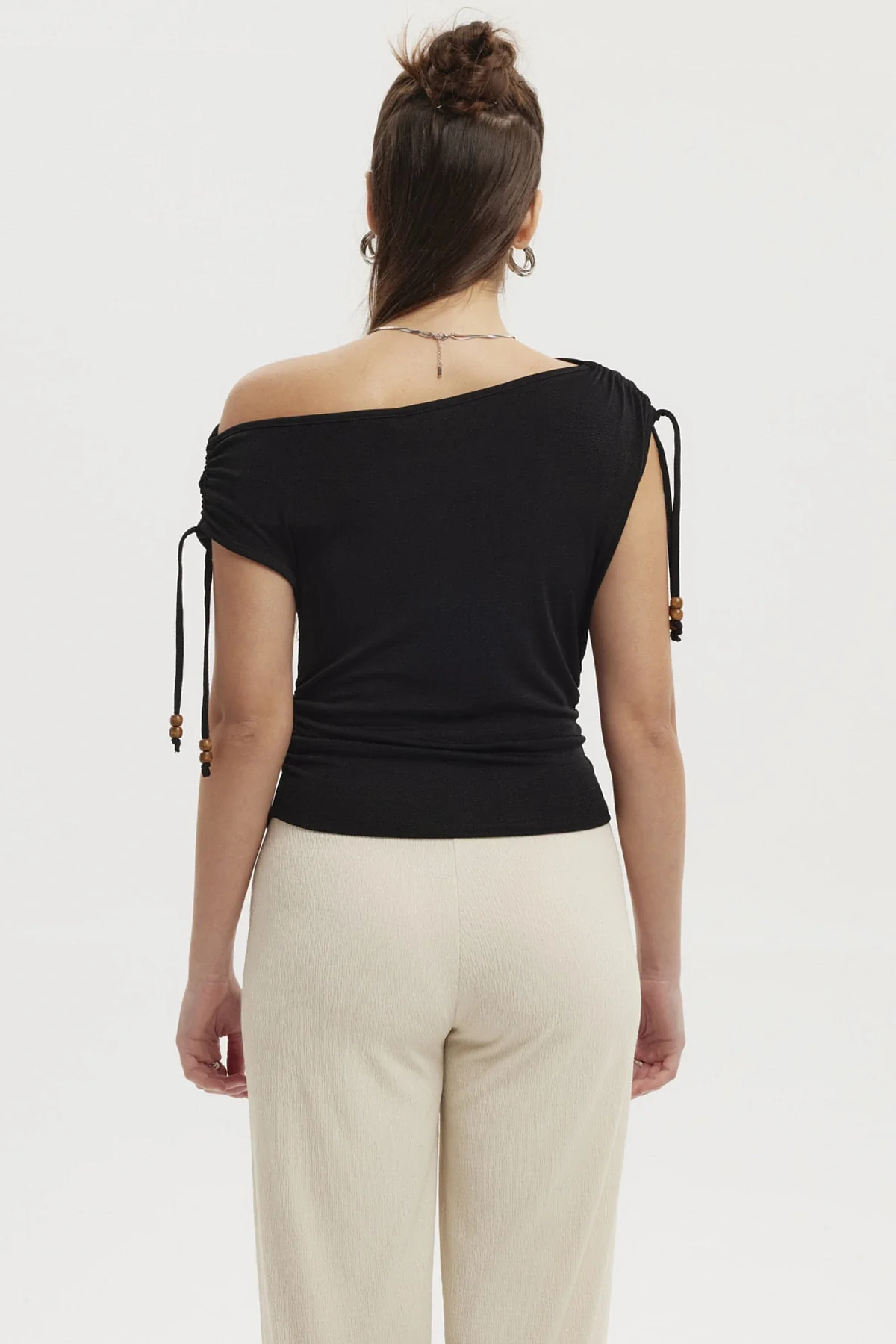 Polera Mujer Ajustado Nudo Negro - Image 3