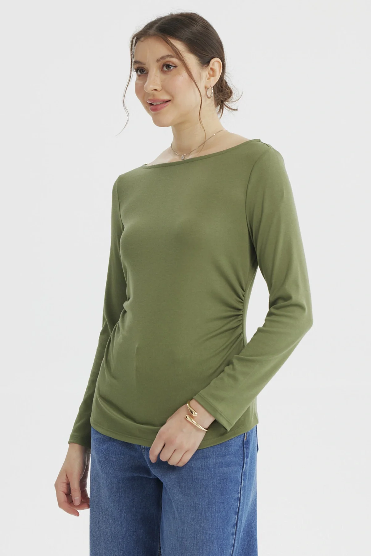 Polera Mujer Ajustado Verde Olivo - Image 2