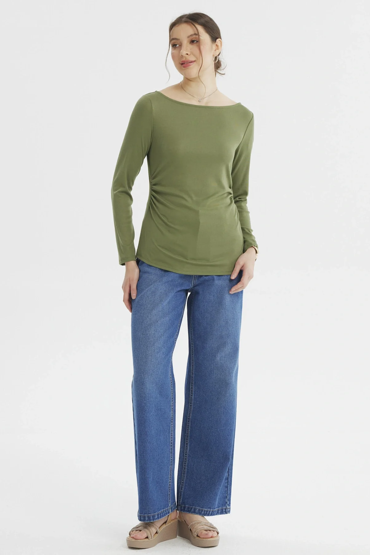 Polera Mujer Ajustado Verde Olivo - Image 4