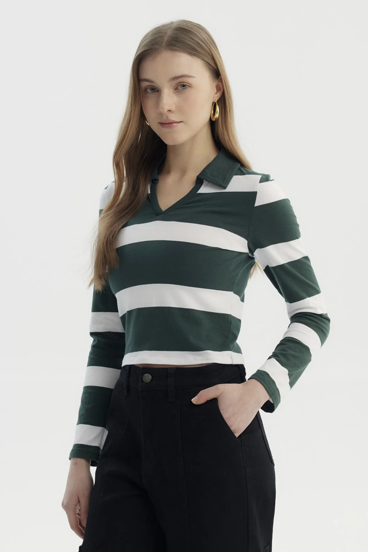 Polera Mujer Ajustado Verde Oscuro - Image 2
