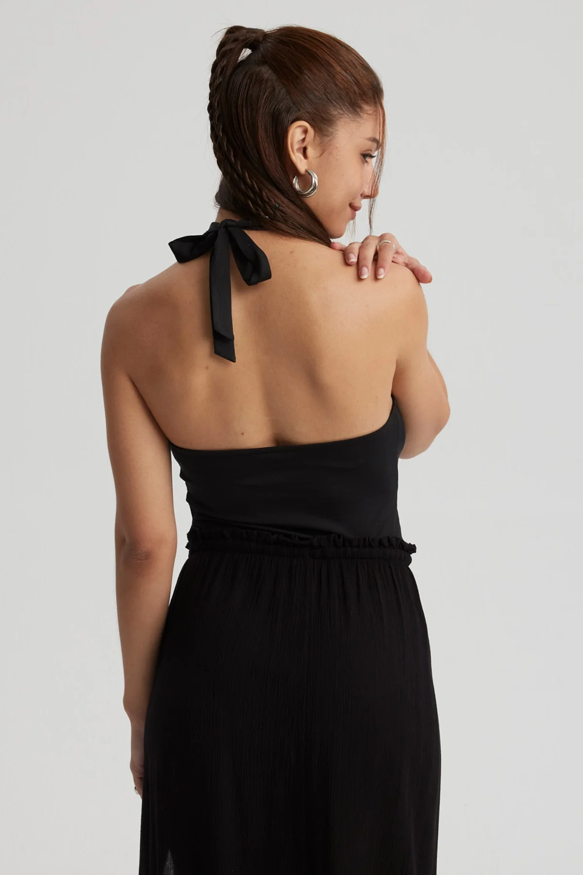 Polera Mujer Amarra Cuello Negro - Image 3