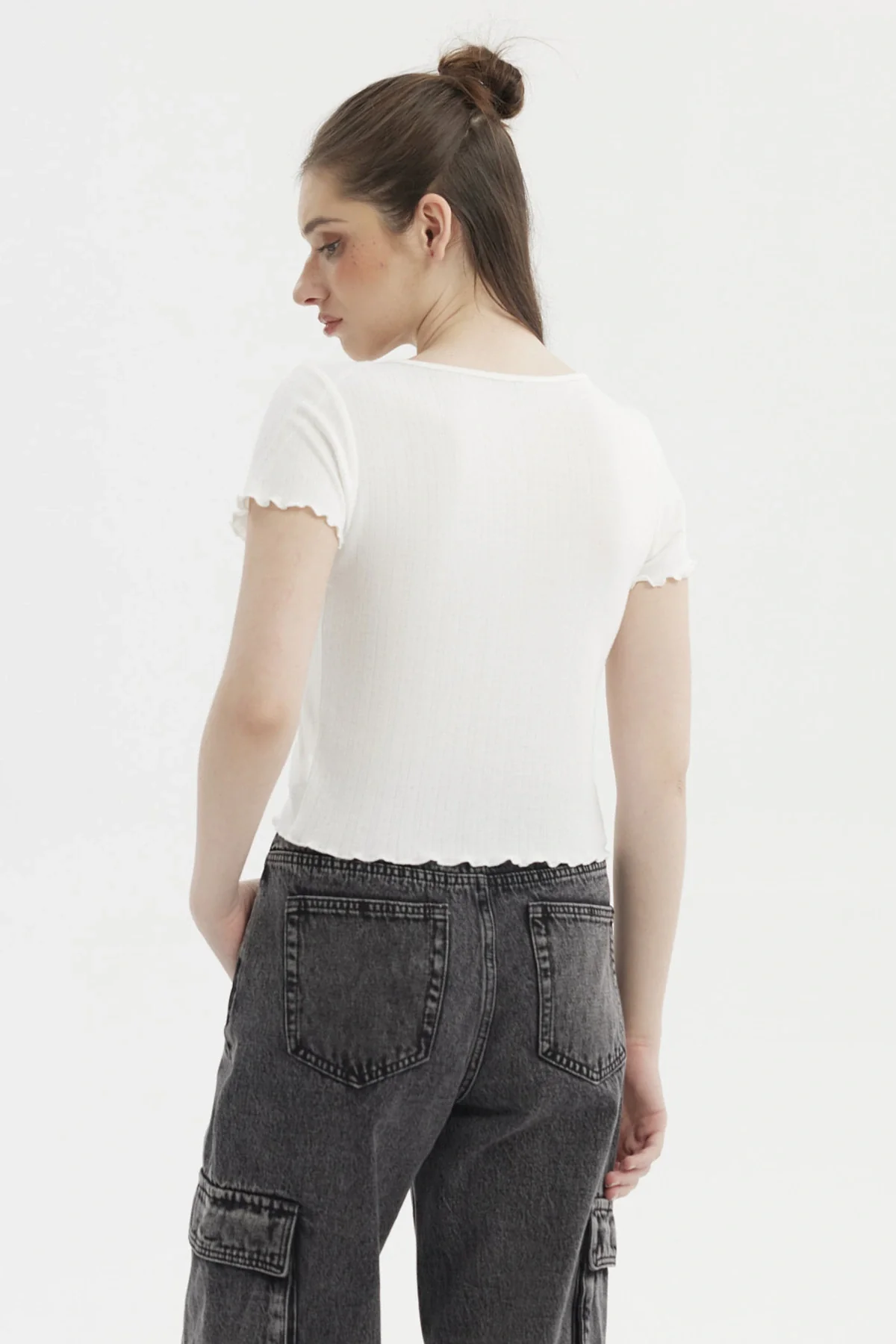 Polera Mujer Amarra Delantero Blanco - Image 3