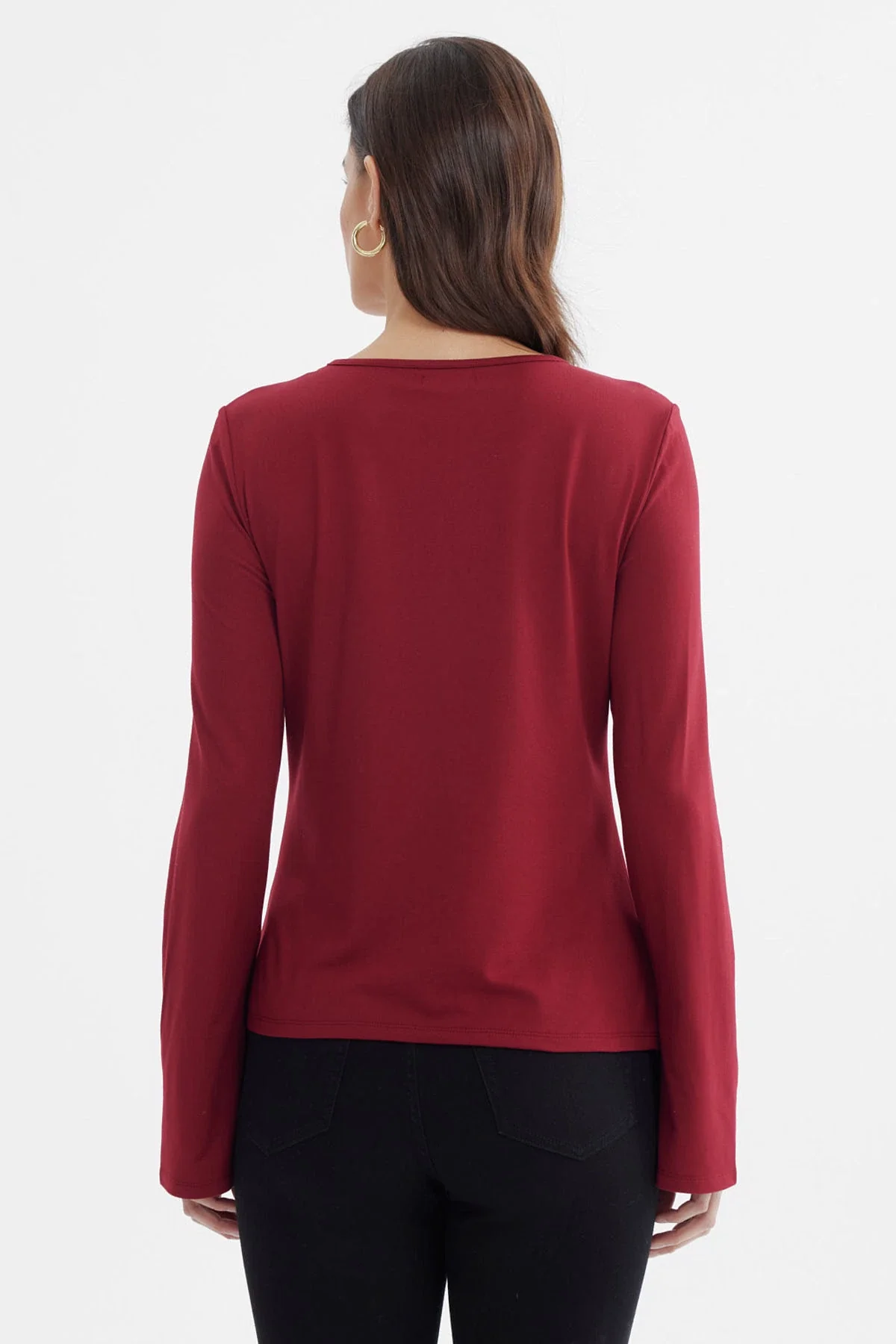 Polera Mujer Aplicación Metalica En Pecho Rojo - Image 3