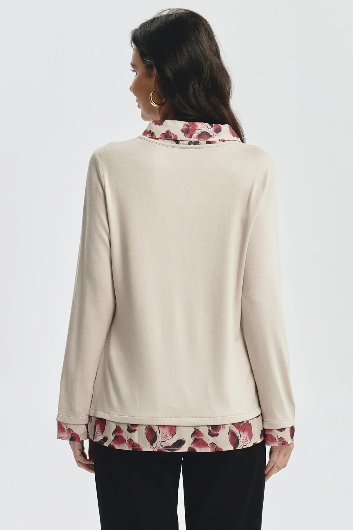Polera Mujer Aplicación Pañuelo Beige - Image 3