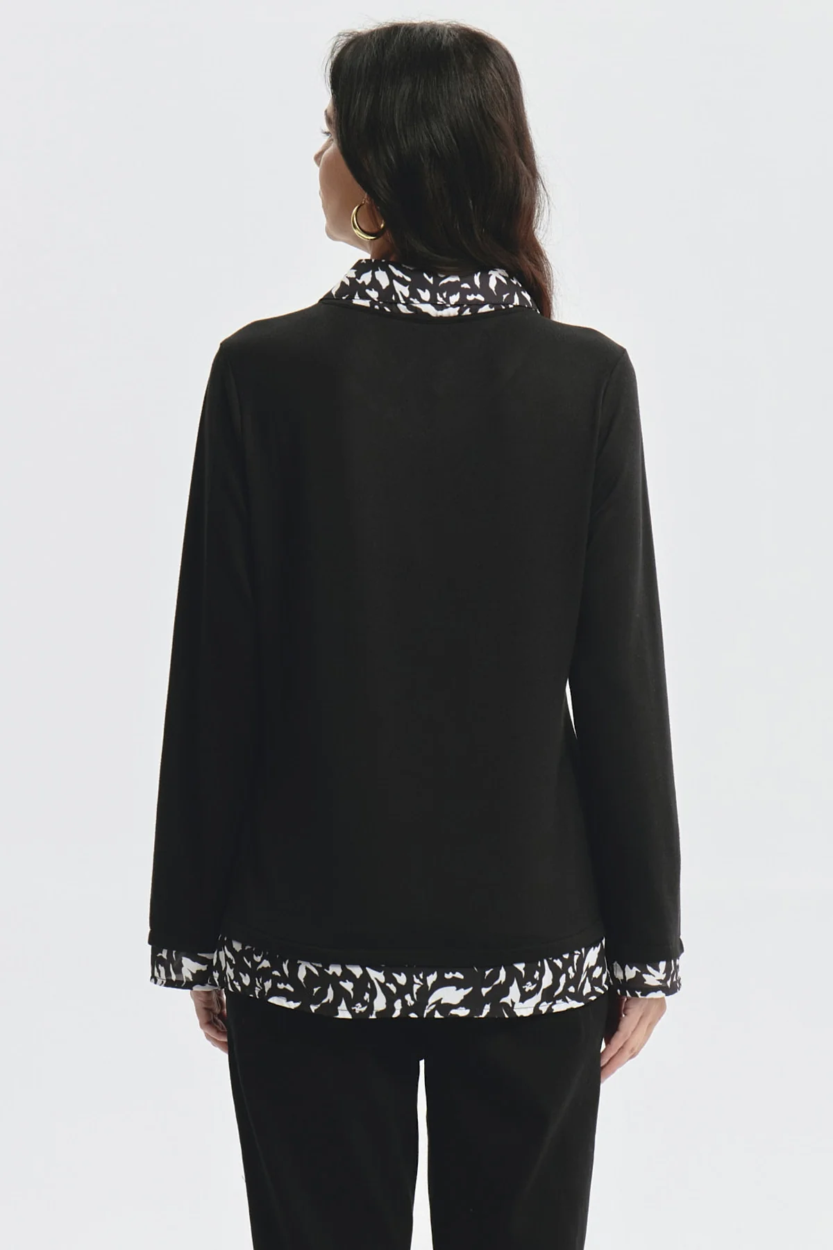 Polera Mujer Aplicación Pañuelo Negro - Image 3