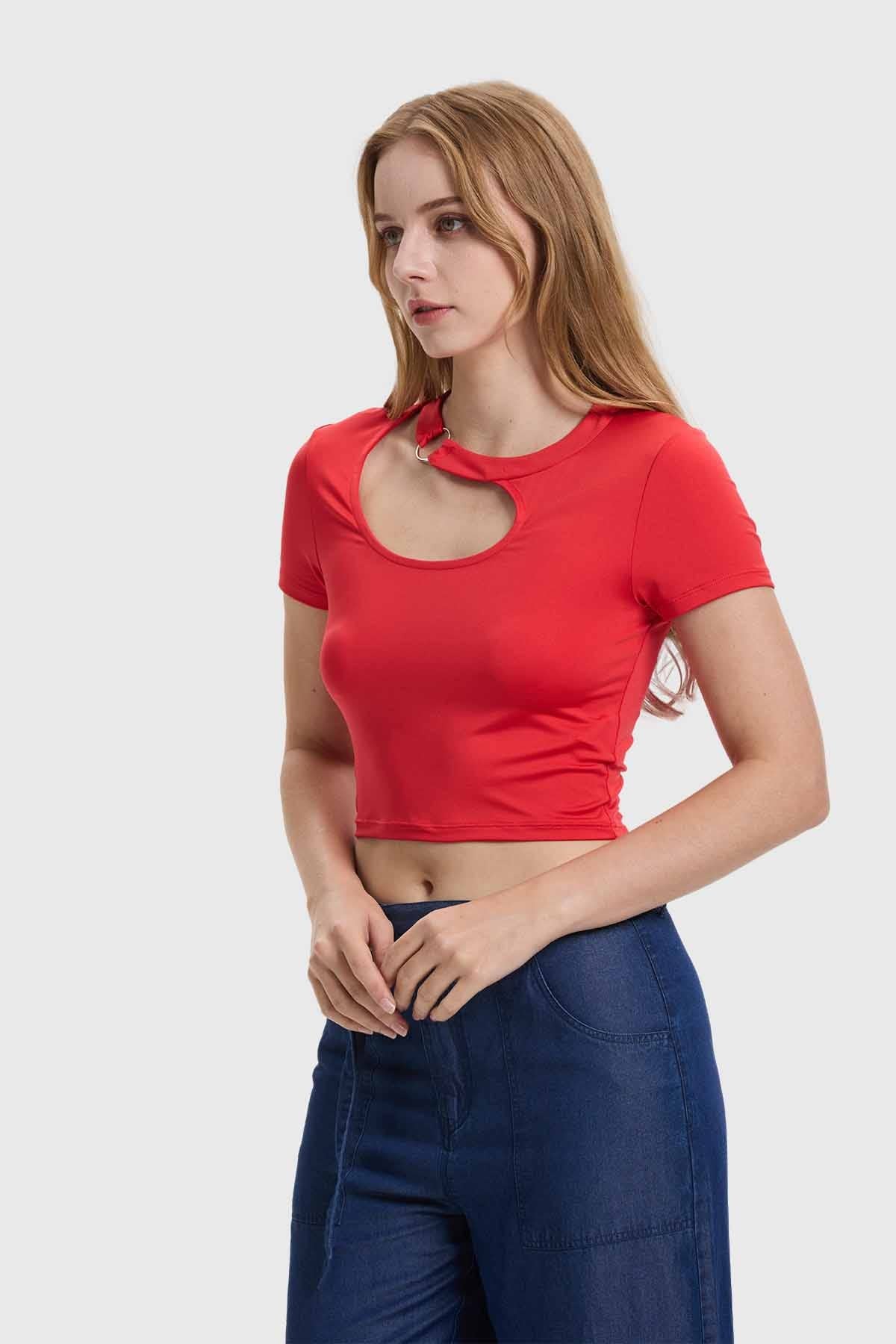 Polera Mujer Argolla Rojo - Image 2