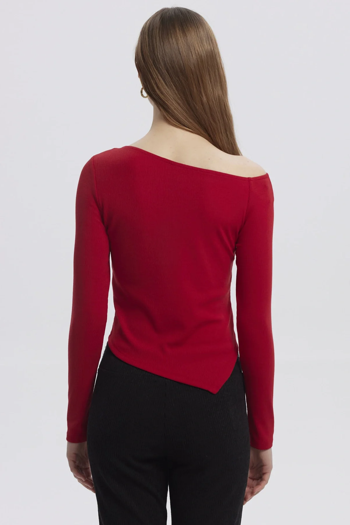 Polera Mujer Asimétrica Rojo - Image 3