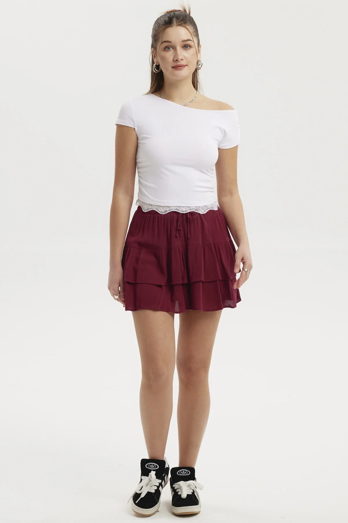 Polera Mujer Asimétrico Basta Encaje Blanco - Image 4