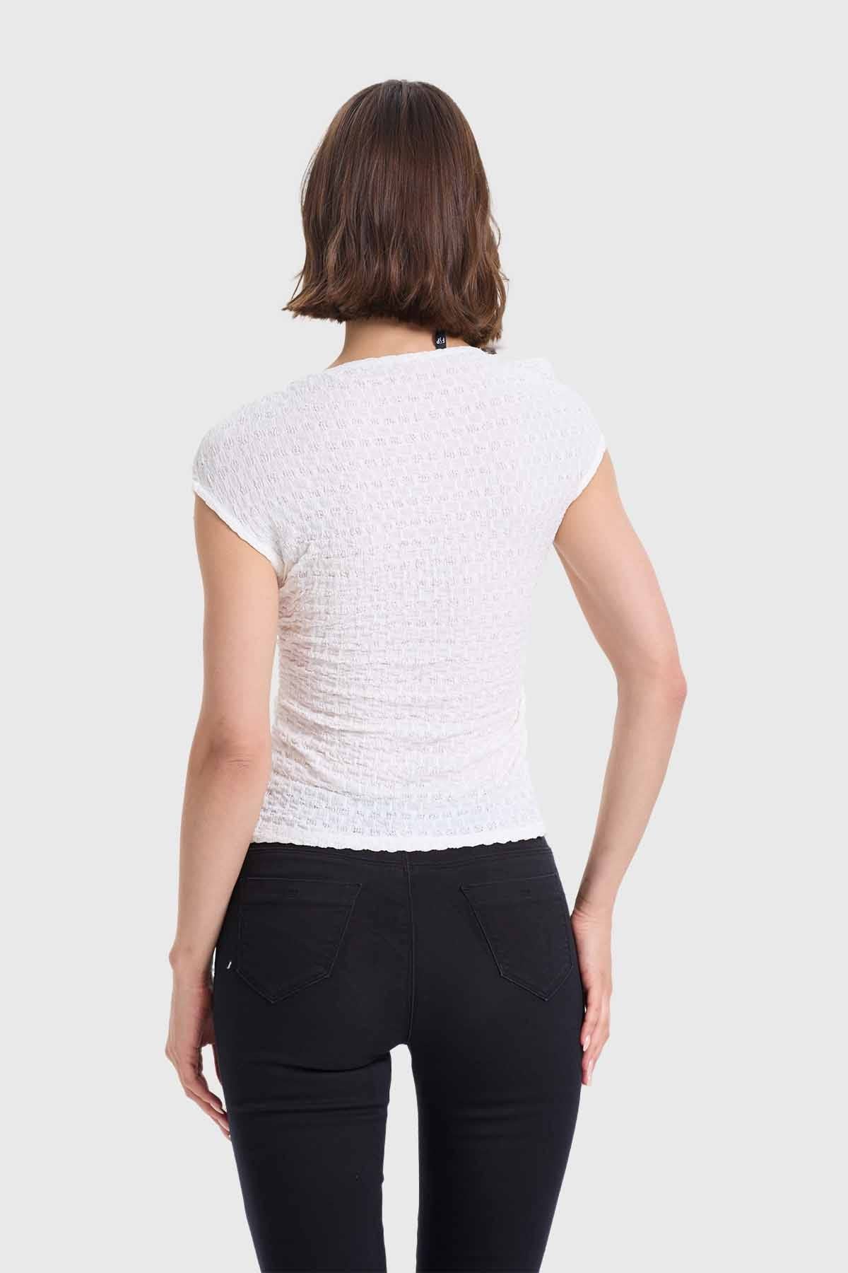 Polera Mujer Asimétrico Crudo - Image 3
