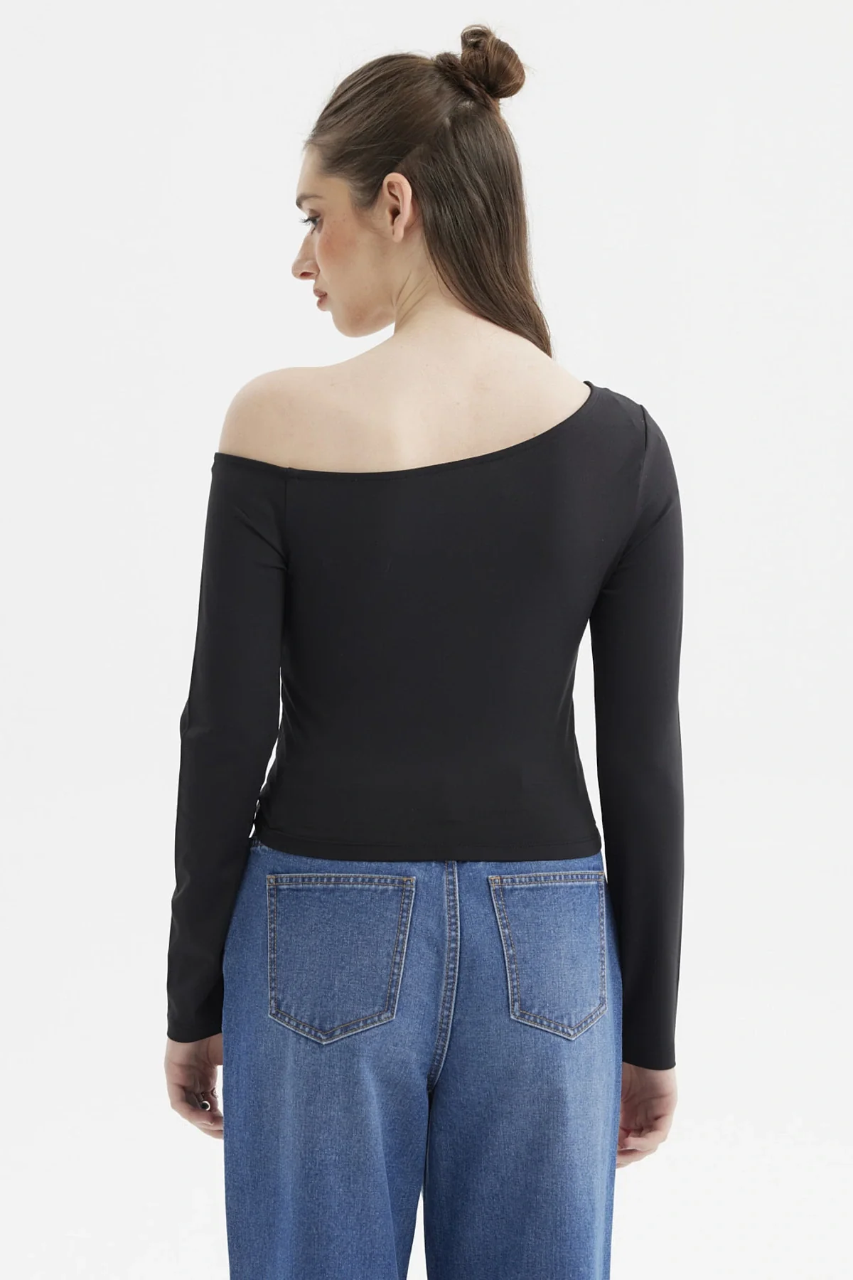 Polera Mujer Asimétrico Negro - Image 3