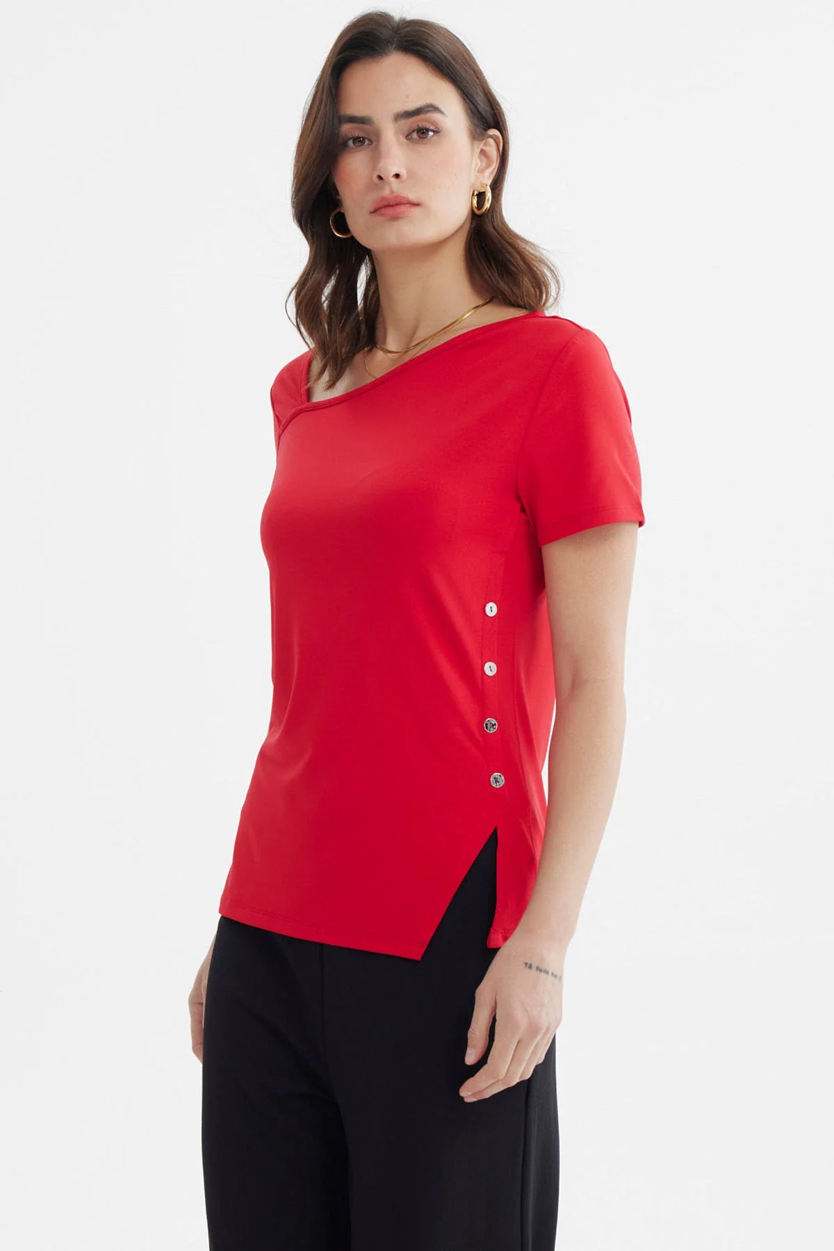 Polera Mujer Asimétrico Rojo - Image 2