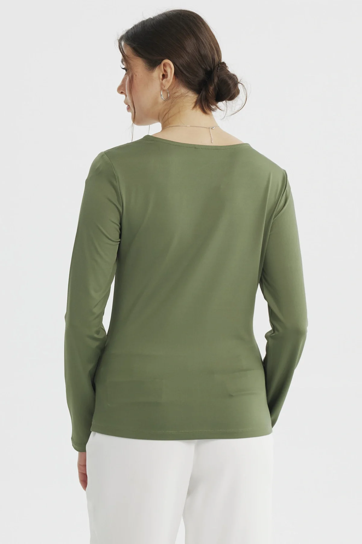 Polera Mujer Asimétrico Verde Olivo - Image 3