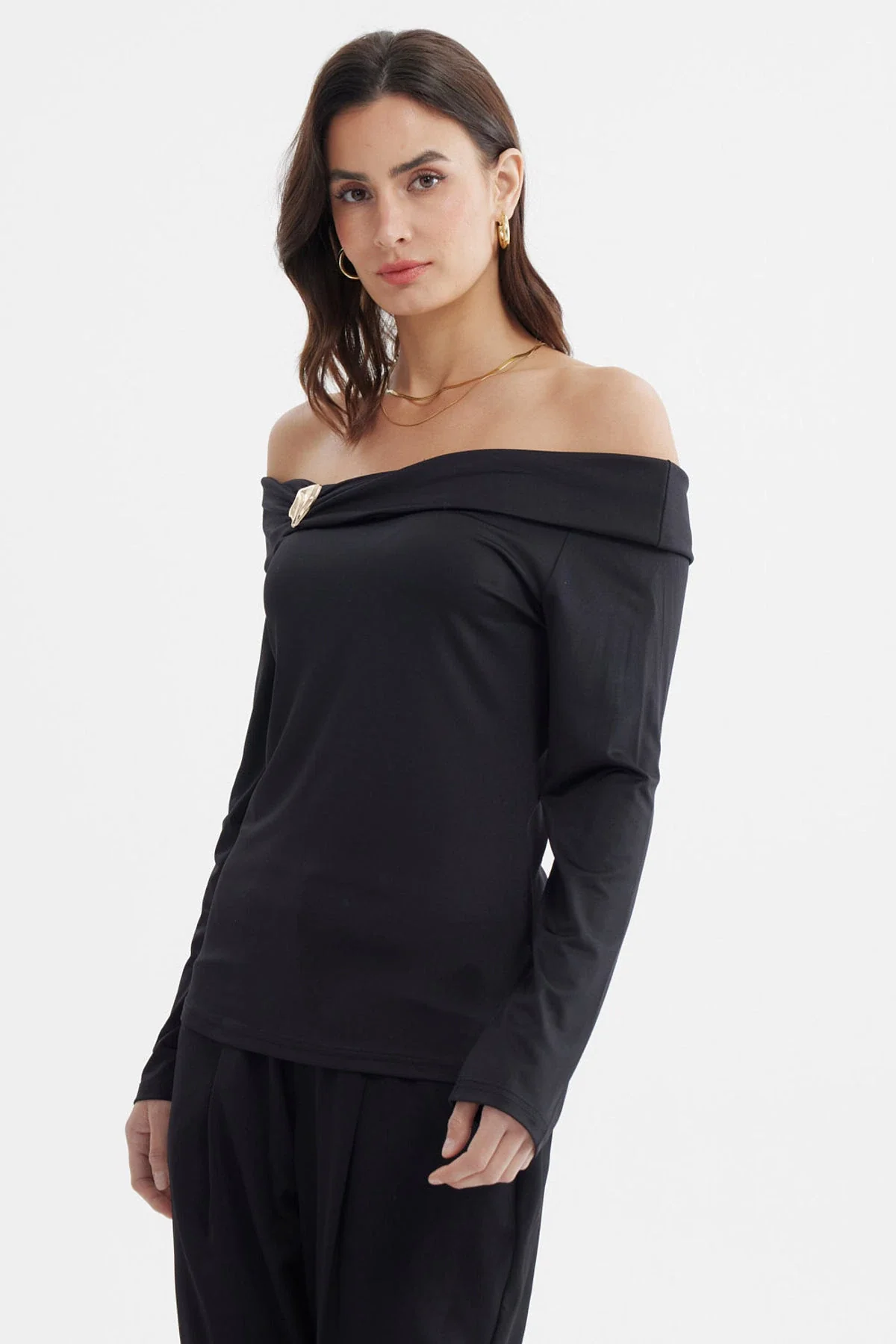 Polera Mujer Bardot Negro - Image 2