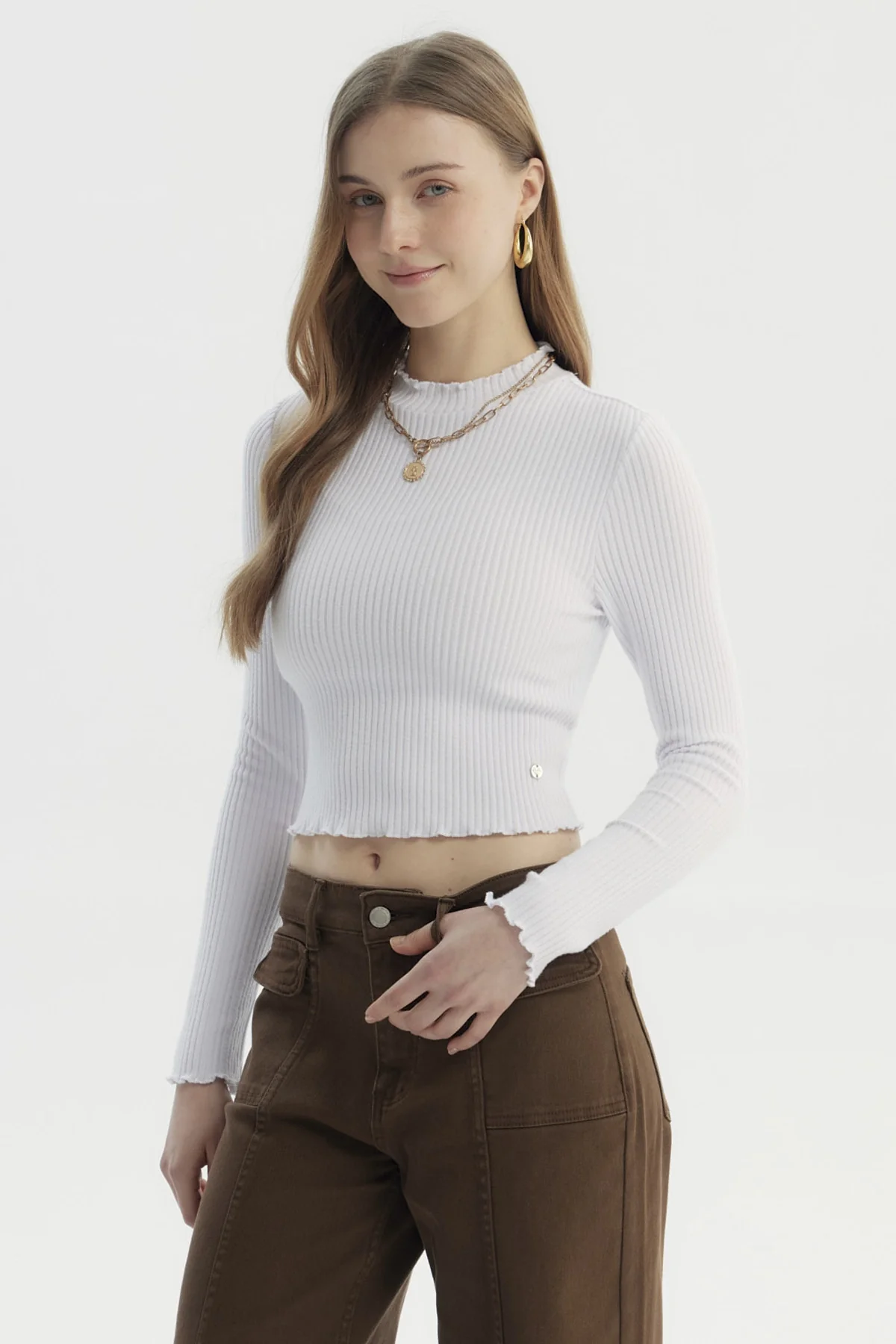Polera Mujer Basic Ajustado Blanco - Image 2