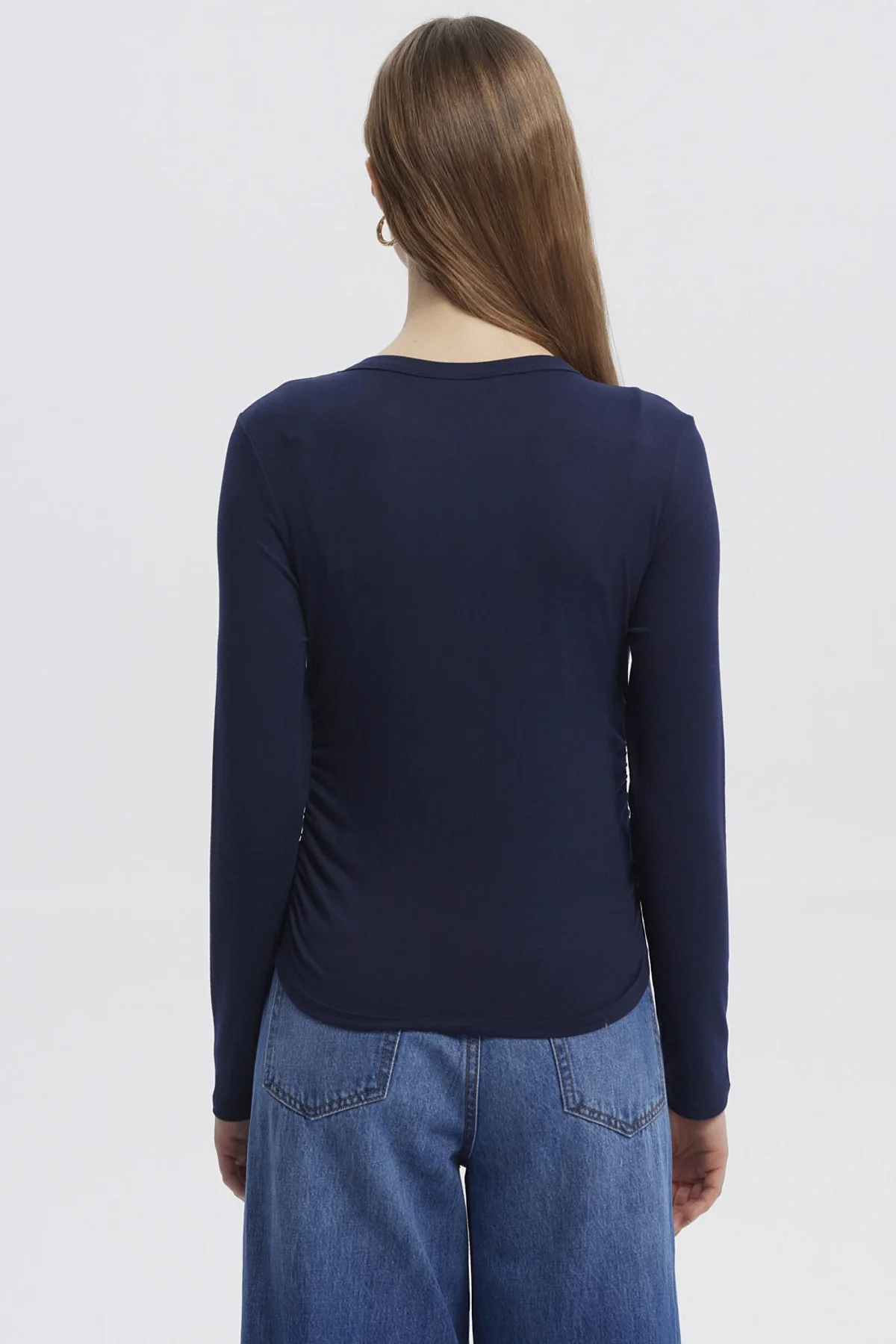 Polera Mujer Basic Azul Oscuro - Image 3