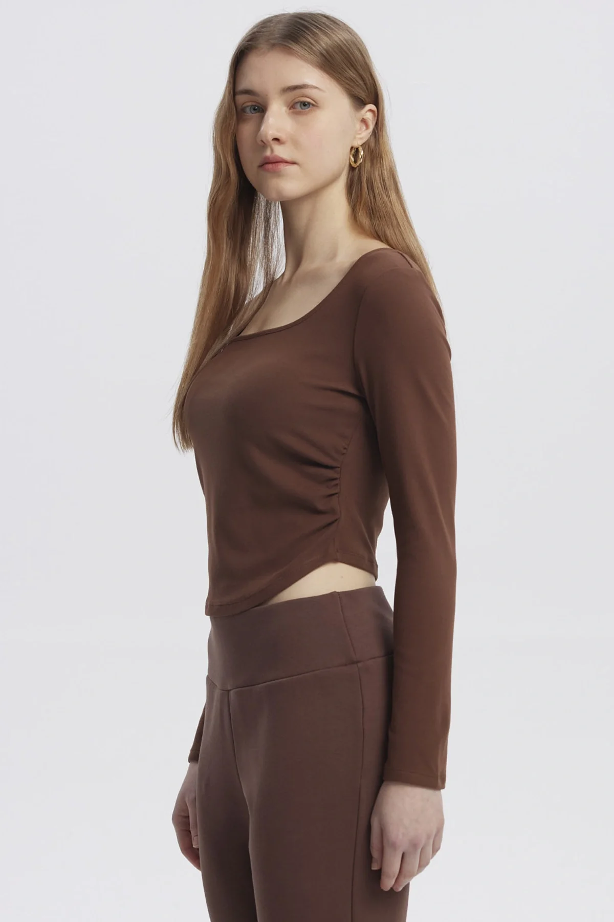 Polera Mujer Basic Café Oscuro - Image 2