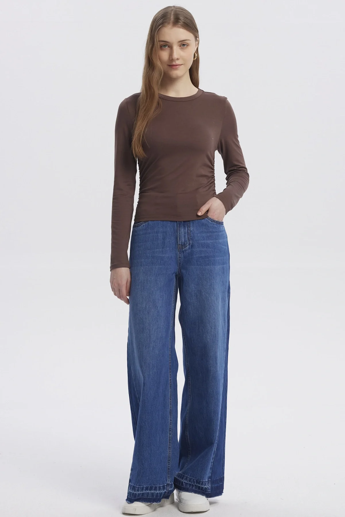 Polera Mujer Basic Café Oscuro - Image 4