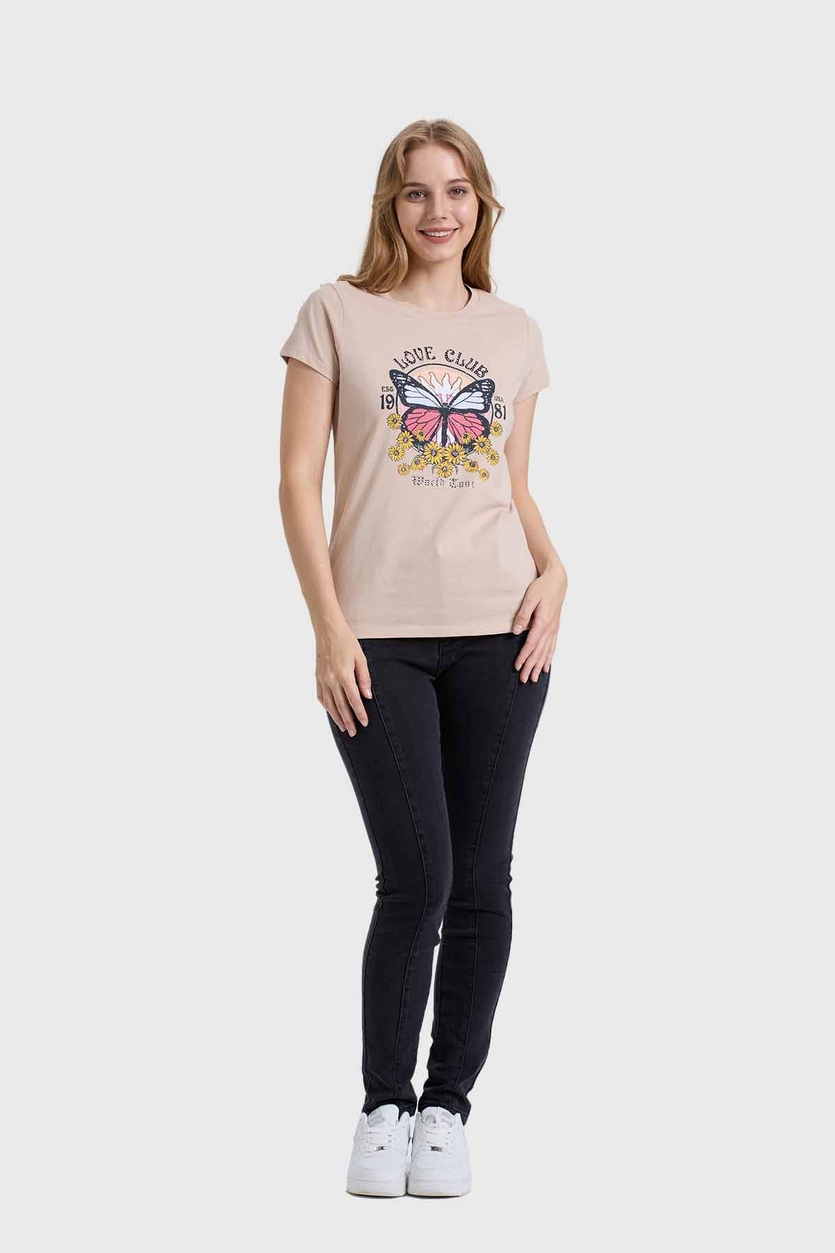 Polera Mujer Básica Print Beige - Image 3