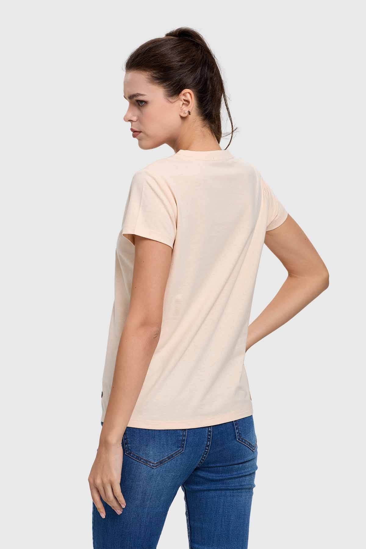 Polera Mujer Básica Print Beige - Image 3