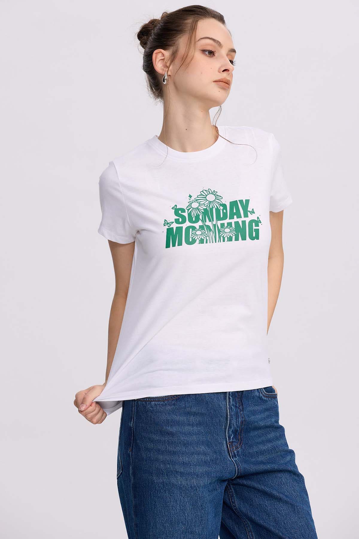 Polera Mujer Básica Print Blanco - Image 2