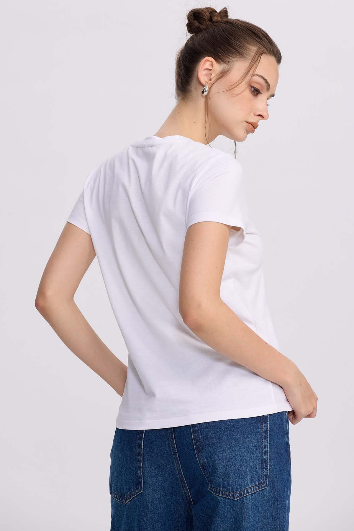 Polera Mujer Básica Print Blanco - Image 3