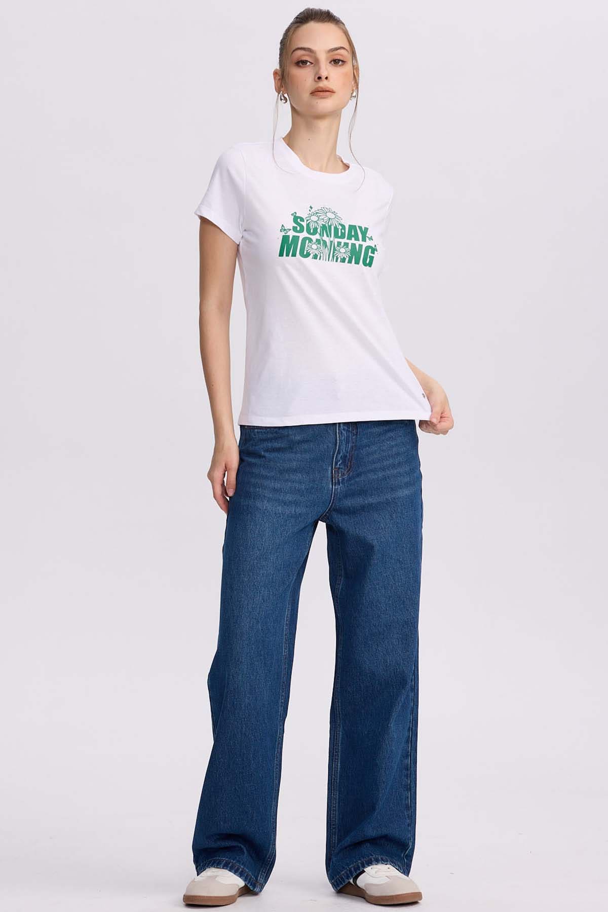 Polera Mujer Básica Print Blanco - Image 4