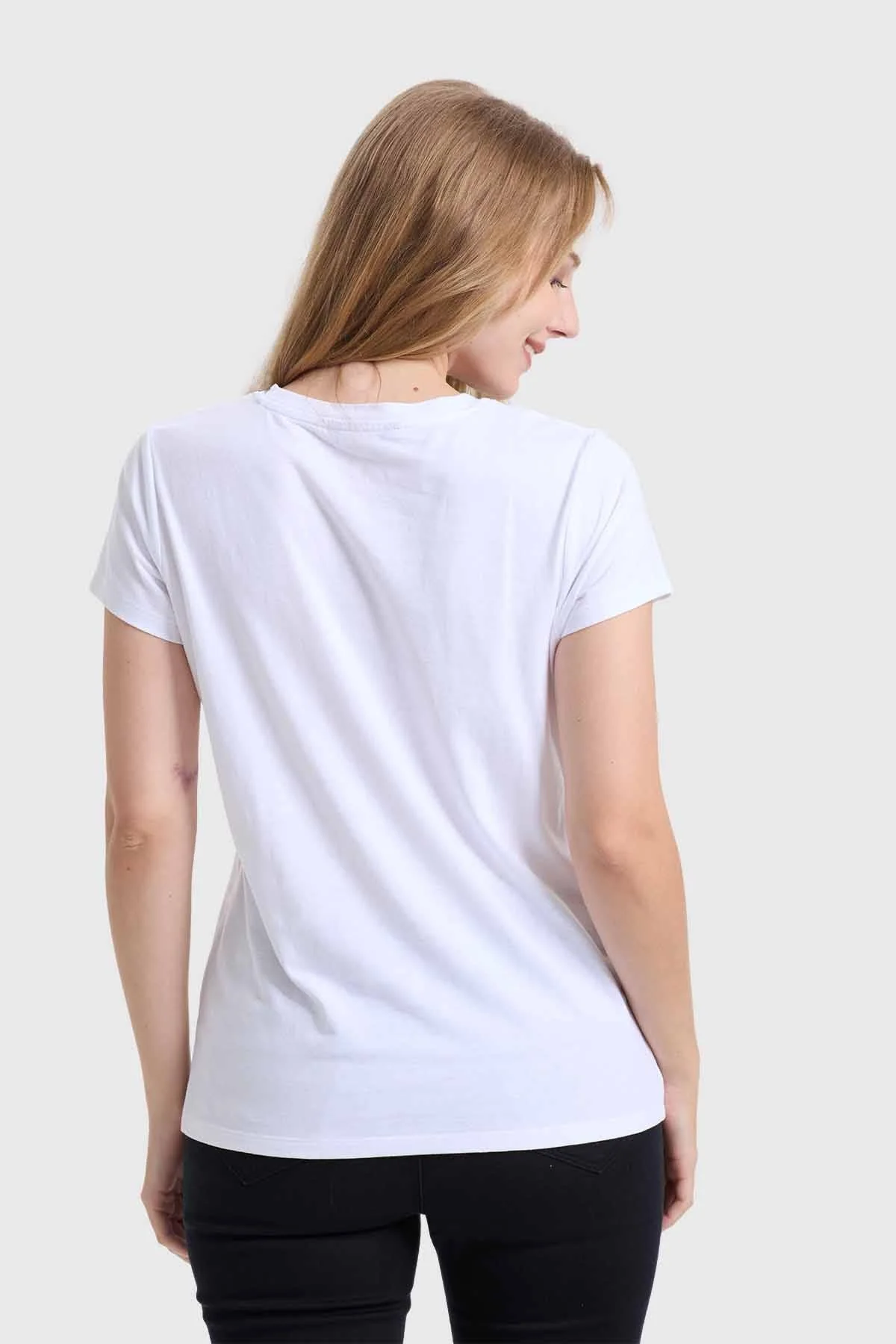 Polera Mujer Básica Print Blanco - Image 3