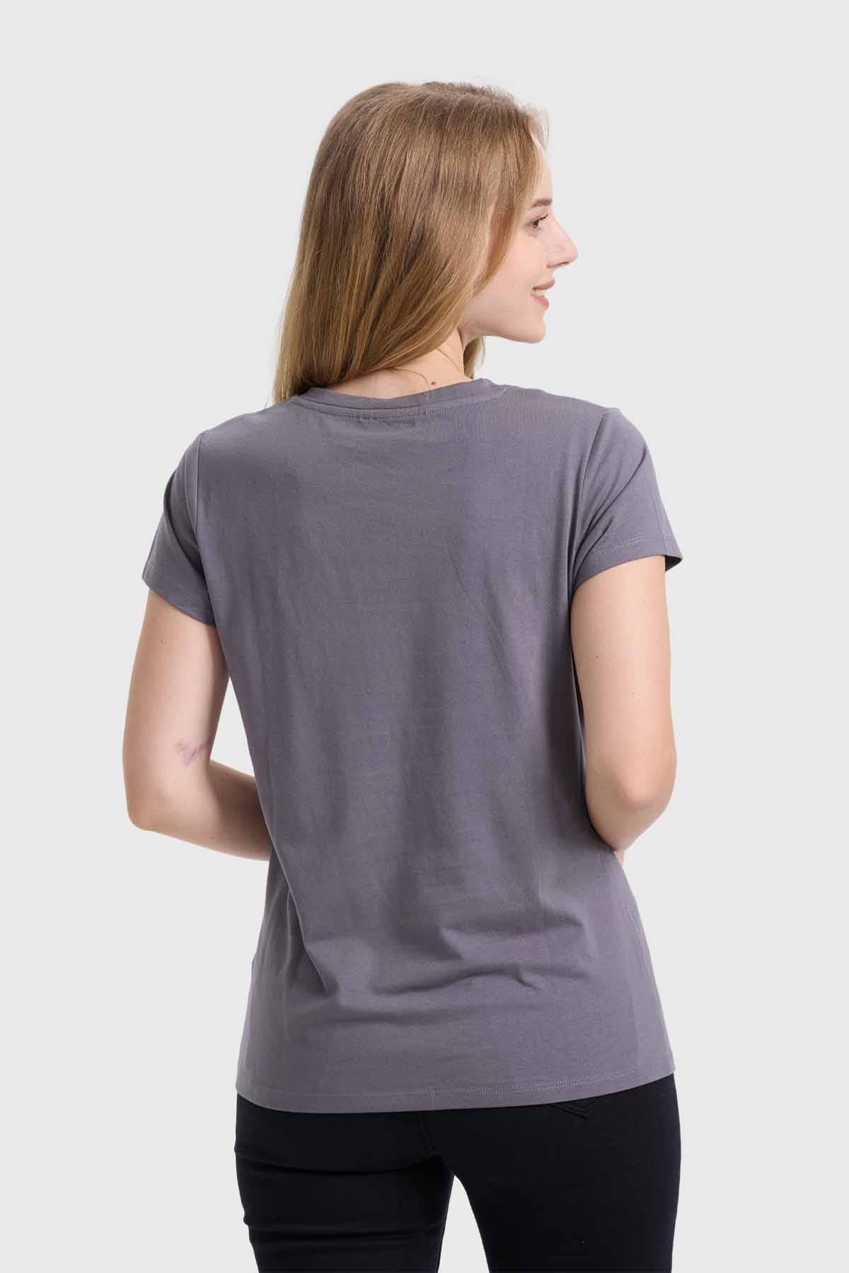 Polera Mujer Básica Print Gris - Image 3