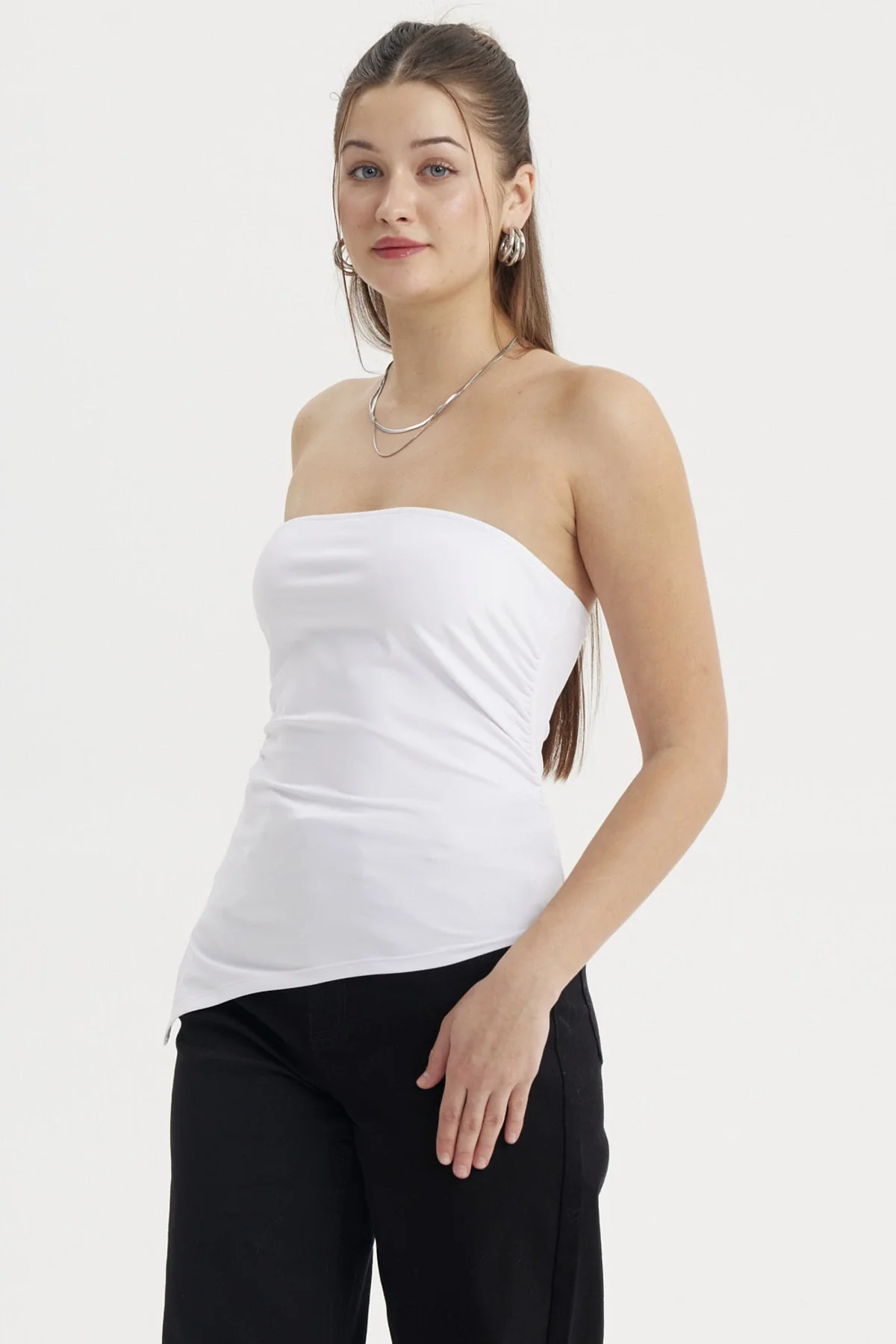 Polera Mujer Basta Asimétrica Blanco - Image 2