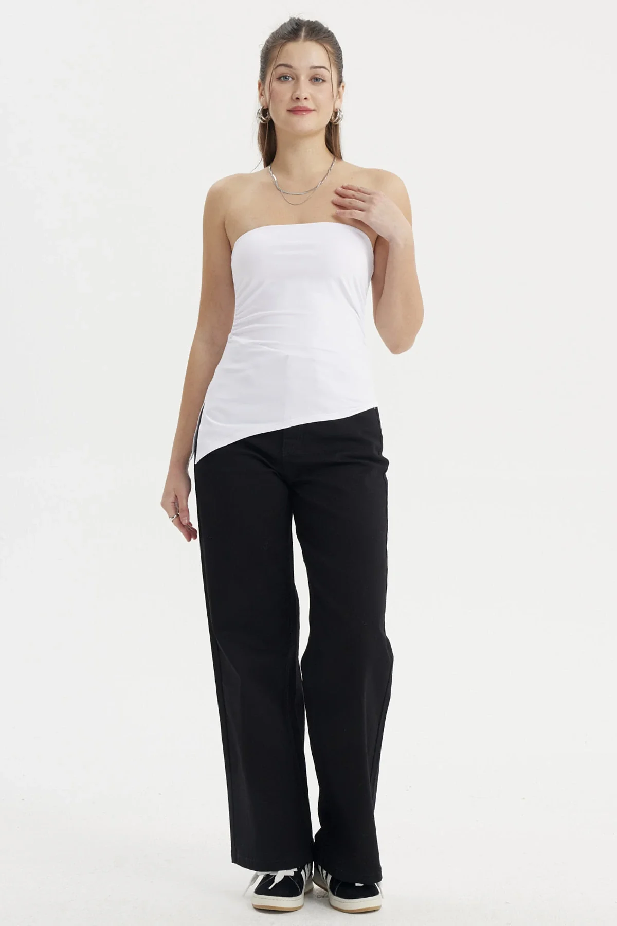 Polera Mujer Basta Asimétrica Blanco - Image 3