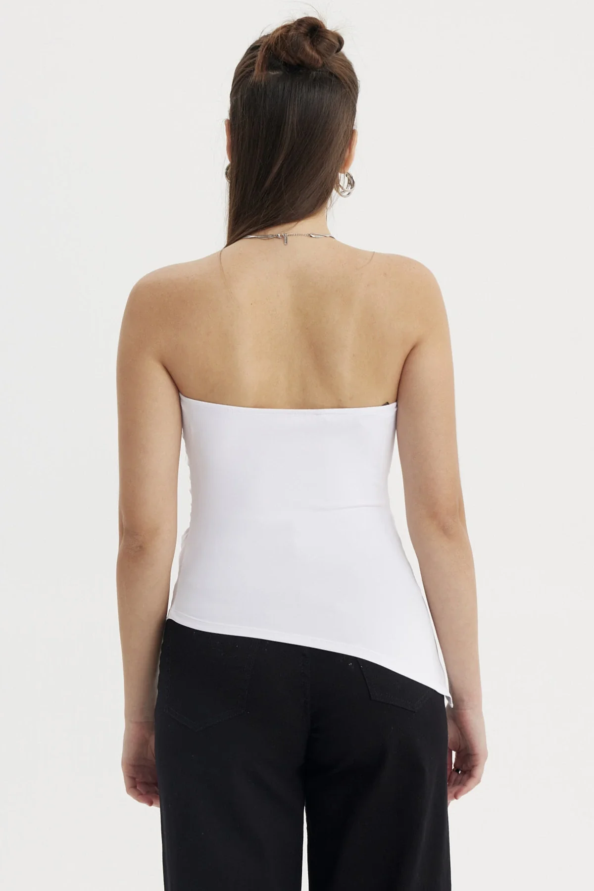 Polera Mujer Basta Asimétrica Blanco - Image 4