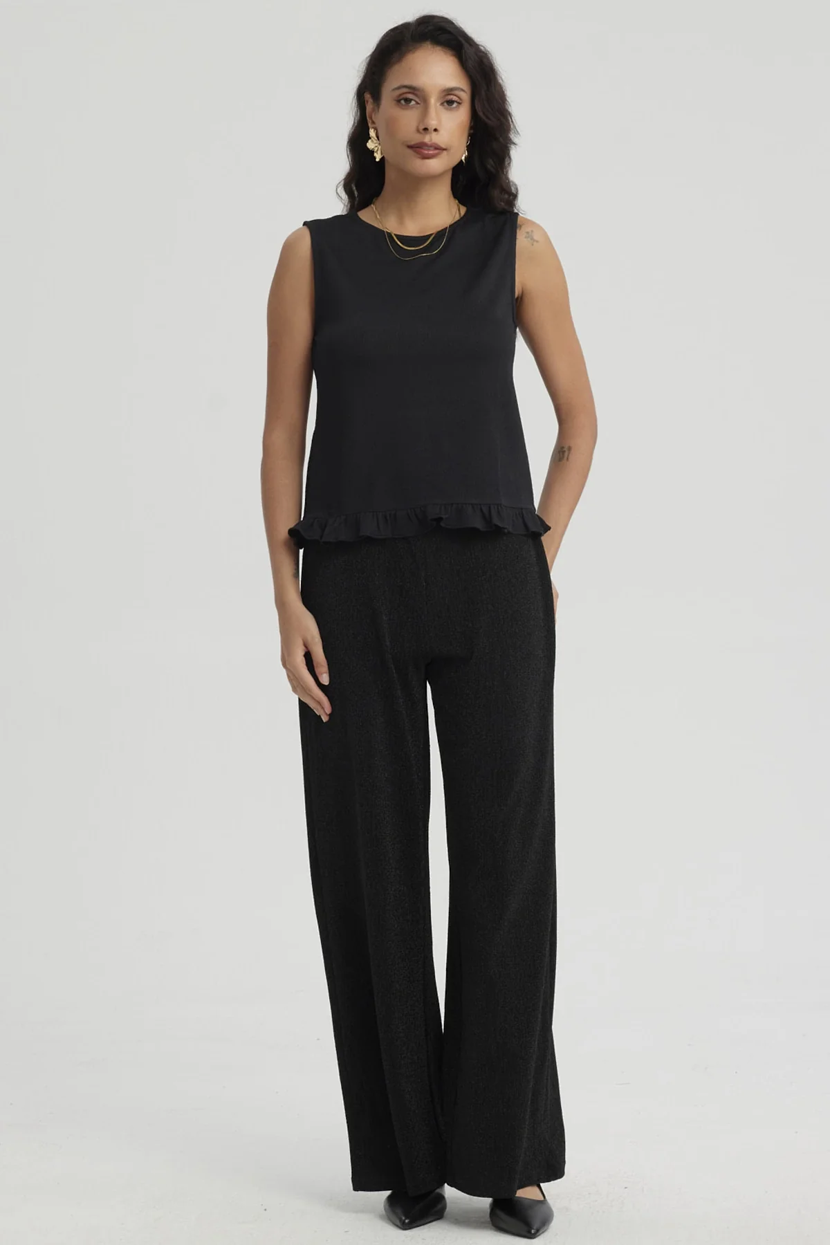 Polera Mujer Basta Con Vuelos Negro - Image 4
