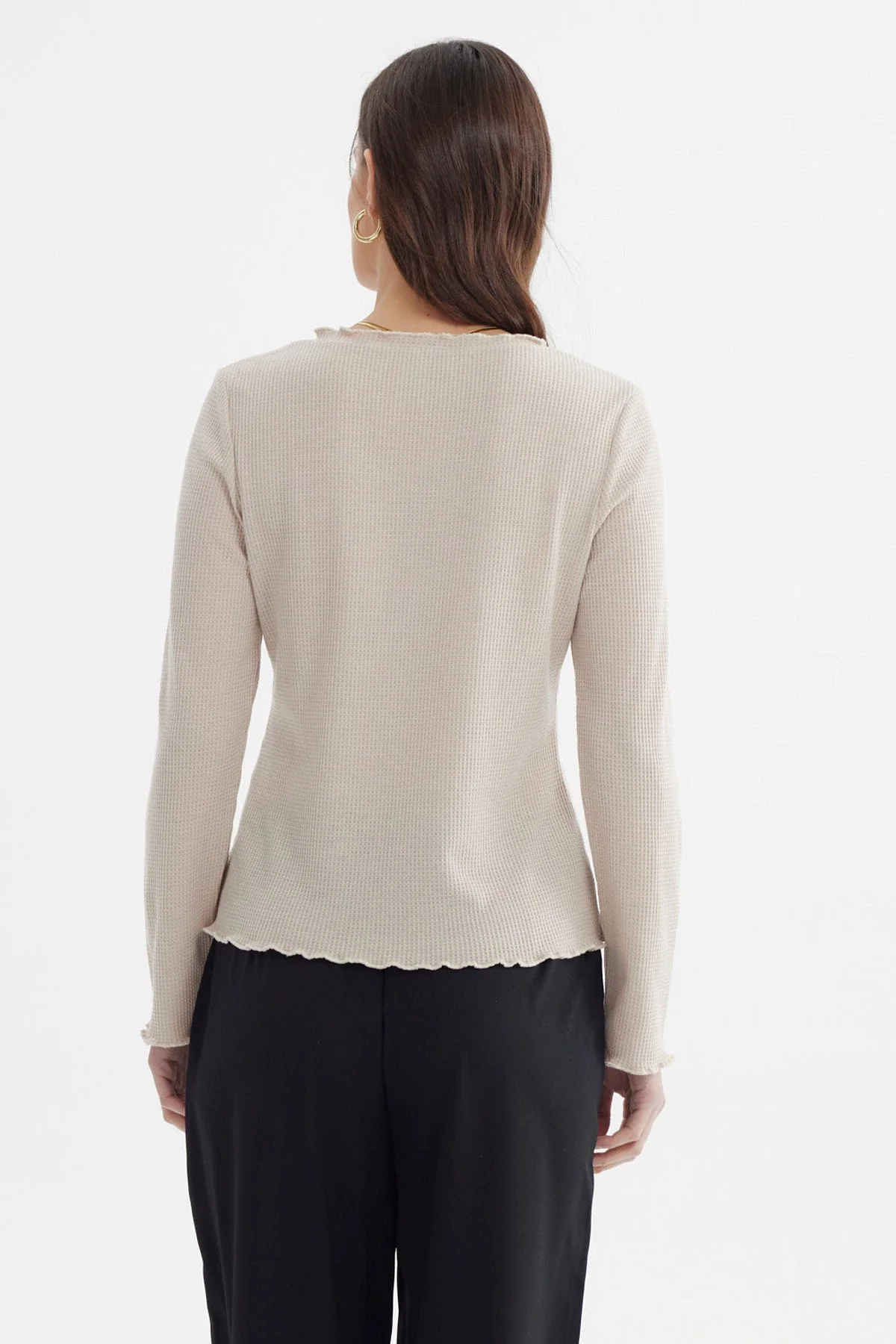 Polera Mujer Basta Rule Asimétrica Beige - Image 3