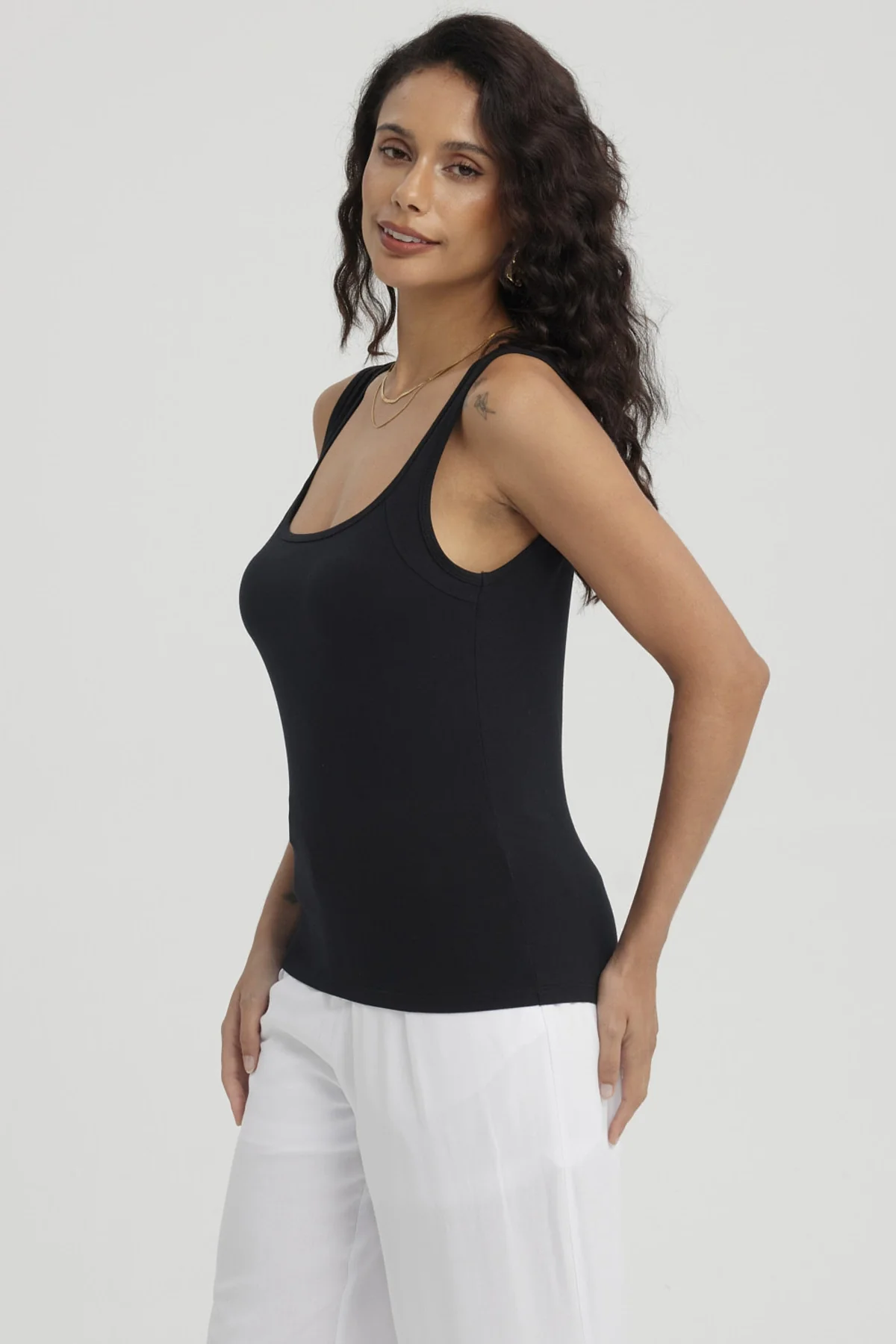 Polera Mujer Bipack Lisa Blanco / Negro - Image 4