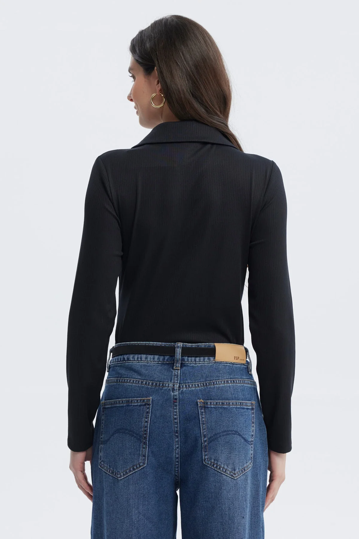 Polera Mujer Body Botones Negro - Image 3
